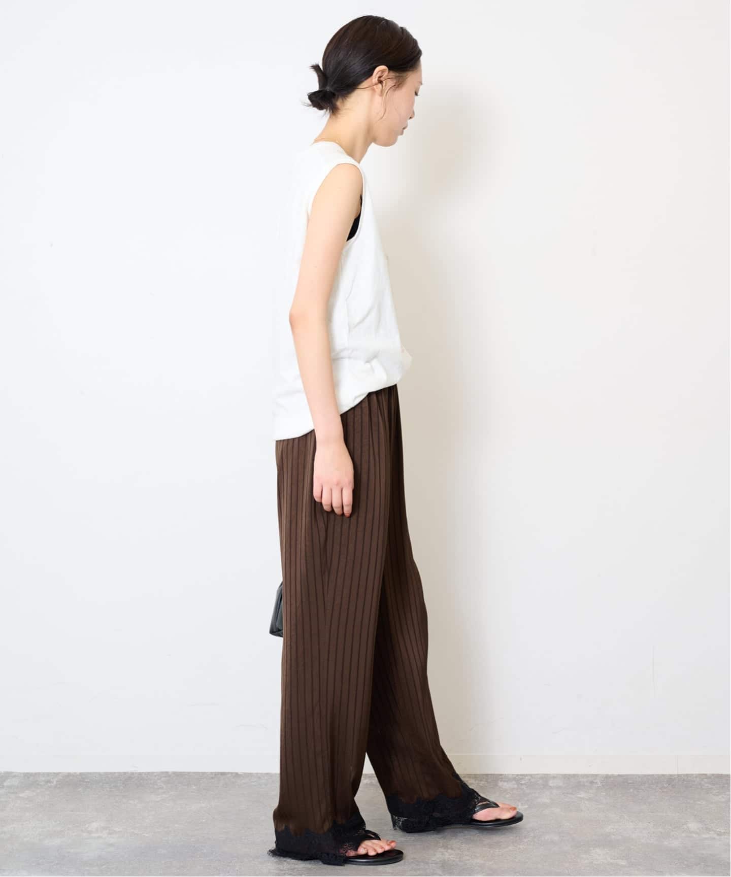 ARCHIVE STANCE/アーカイブスタンス サテンストライプレースパンツ AS