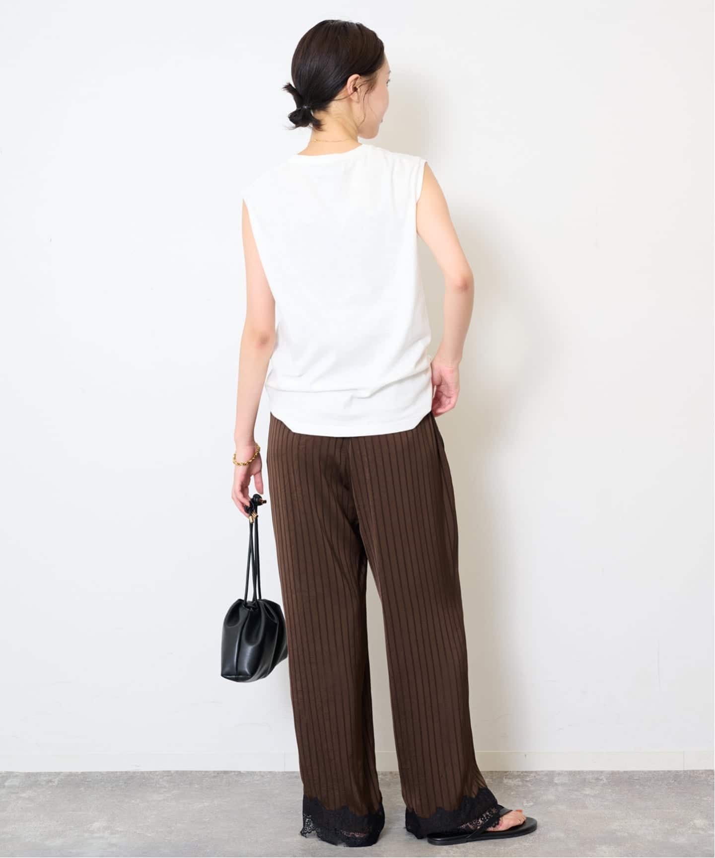 新品 SLOBE IENA ARCHIVE STANCE パンツ フリーサイズ ARCHIVE STANCE/アーカイブスタンス サテンストライプレースパンツ AS