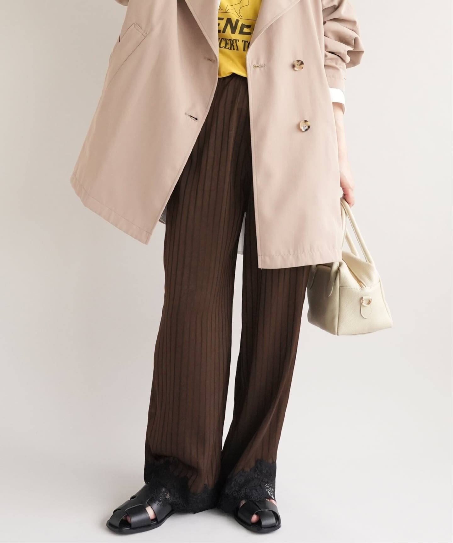 新品 SLOBE IENA ARCHIVE STANCE パンツ フリーサイズ ARCHIVE STANCE/アーカイブスタンス サテンストライプレースパンツ AS