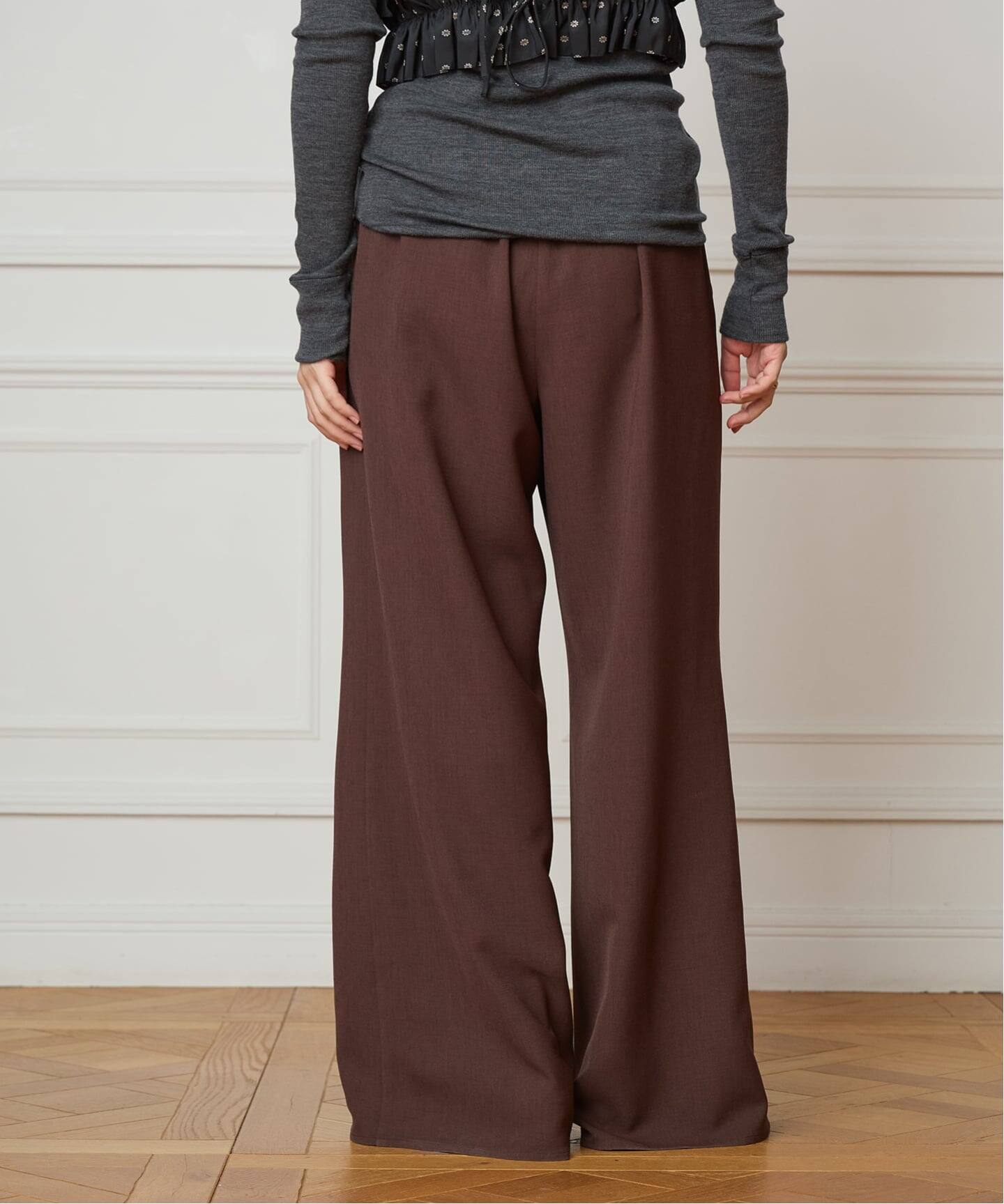 追加予約》IENA LA BOUCLE ポリエステルトロイージーパンツ（その他