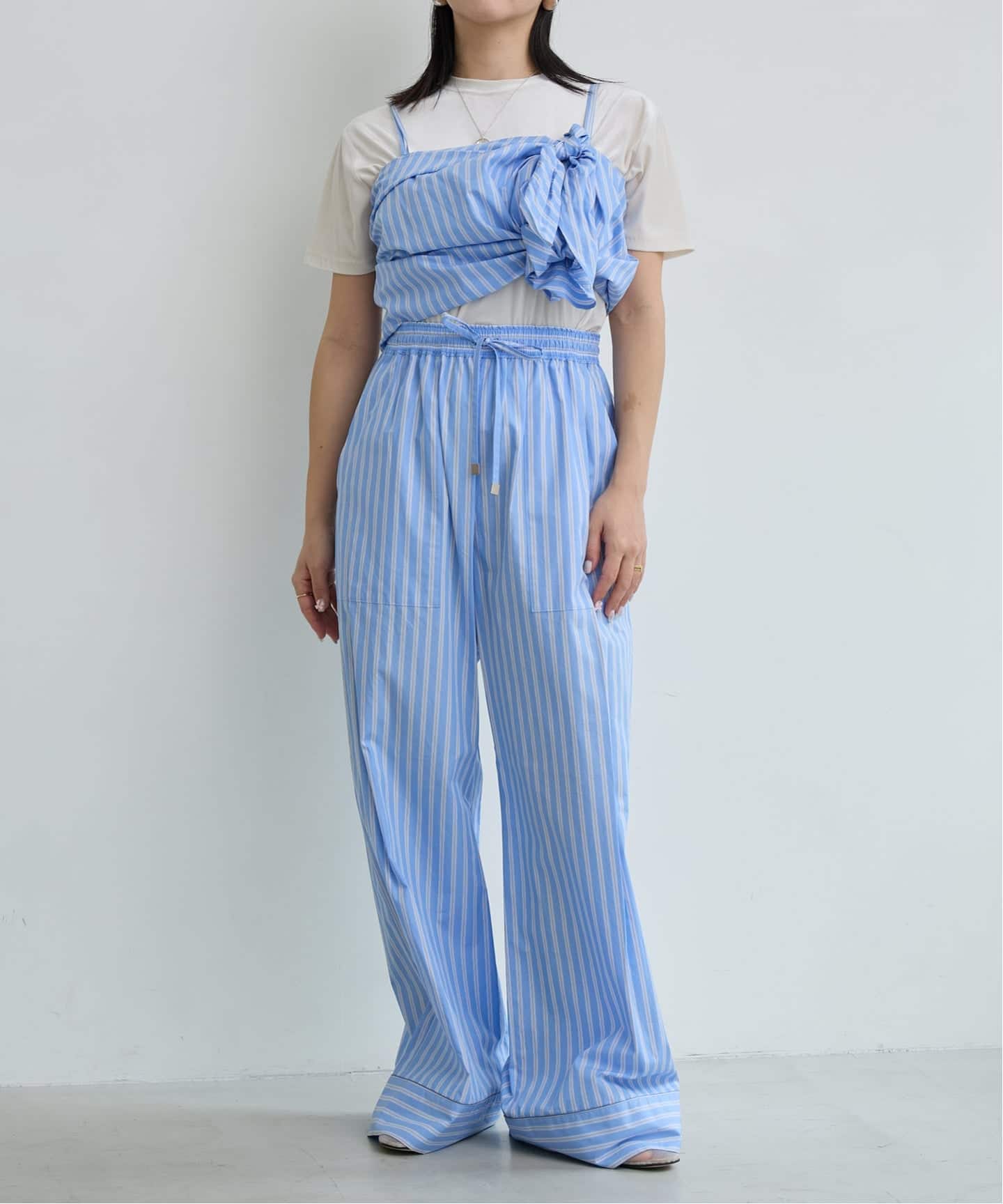 IENA LA BOUCLE コットンストライプスリーピーパンツ（その他パンツ