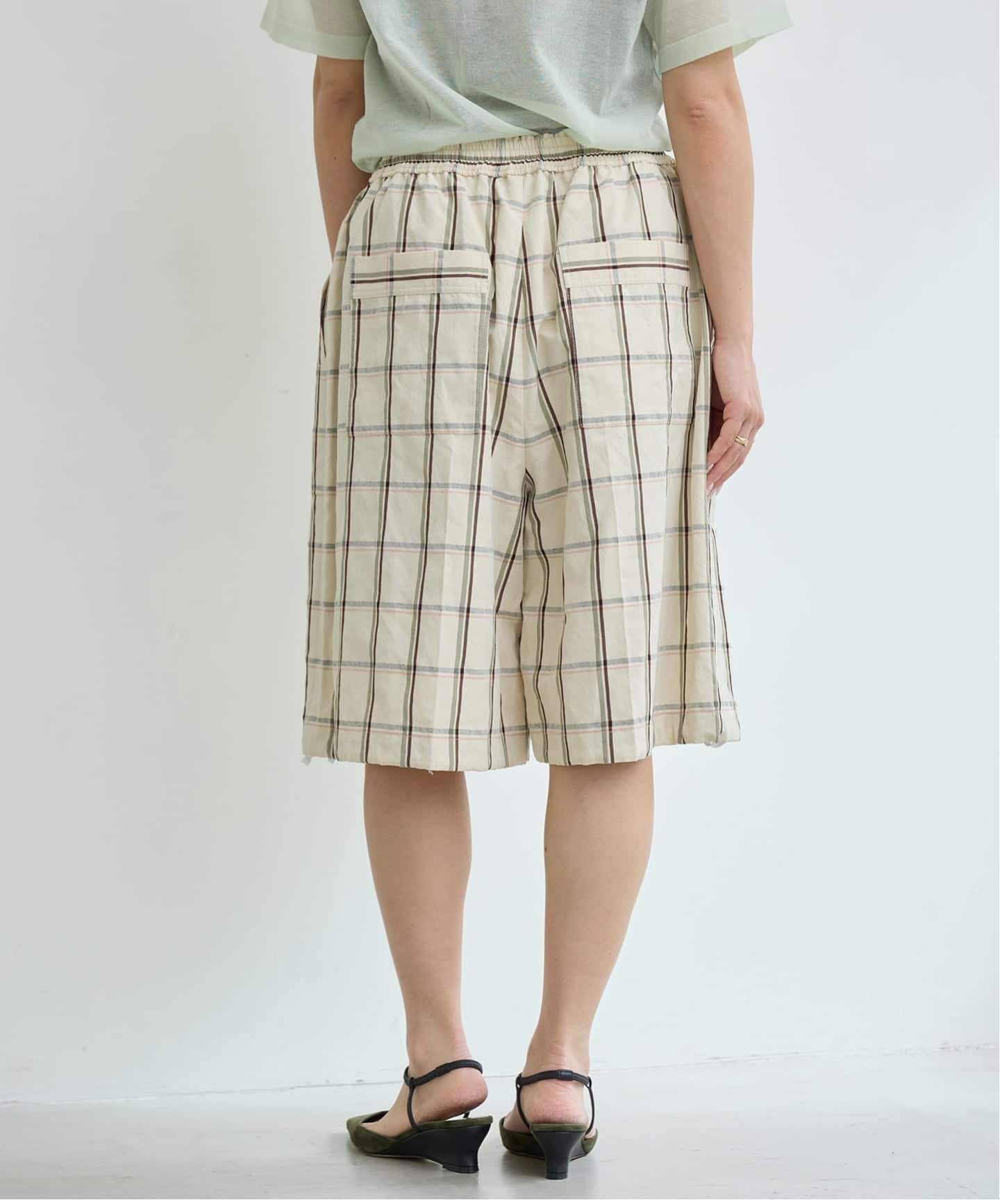 IENA LA BOUCLE P/Lチェックハーフパンツ（ショート・ハーフパンツ