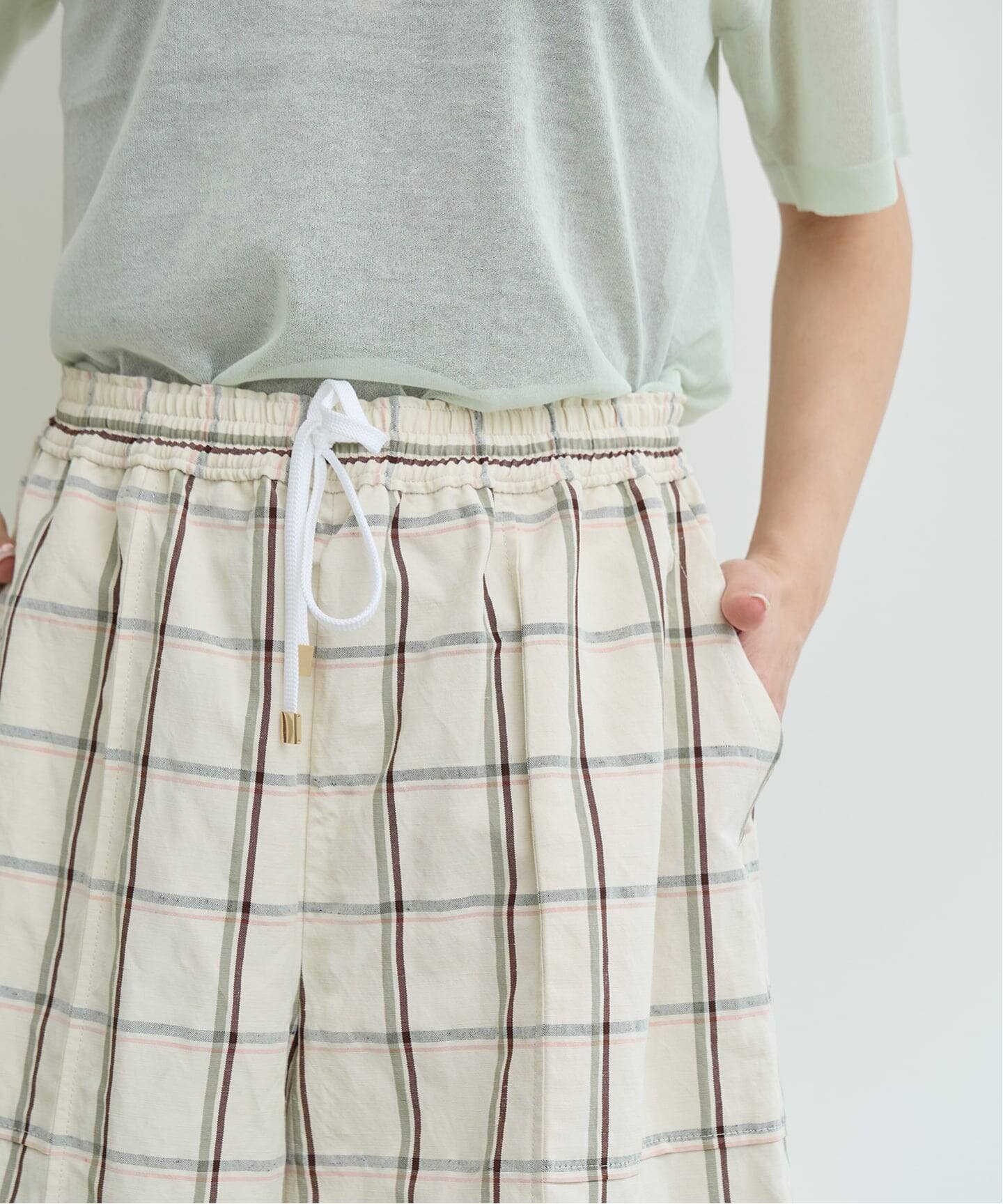 IENA LA BOUCLE P/Lチェックハーフパンツ（ショート・ハーフパンツ