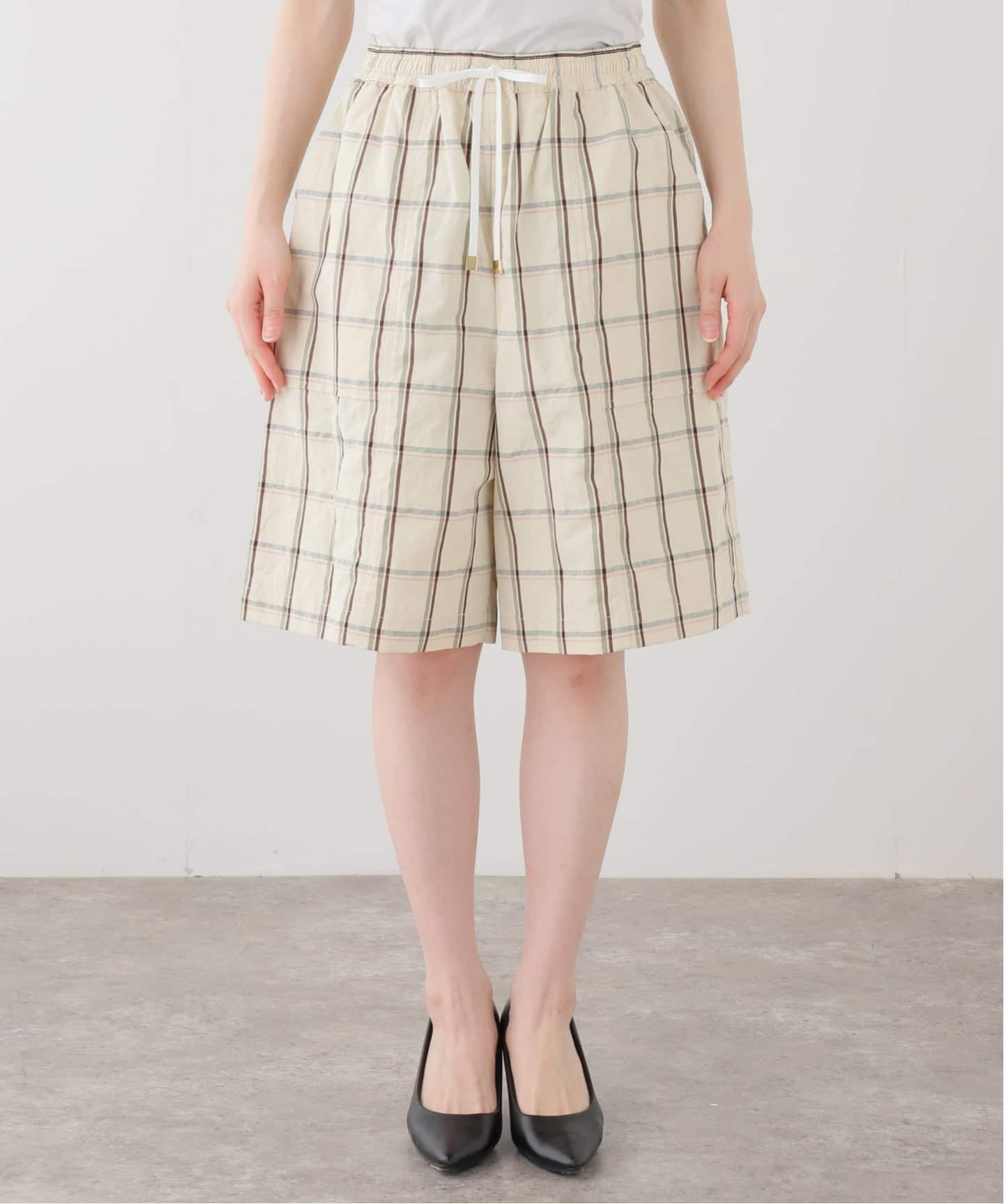 IENA LA BOUCLE P/Lチェックハーフパンツ（ショート・ハーフパンツ