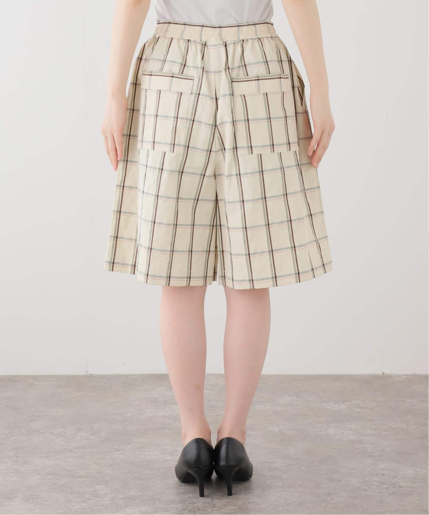 IENA LA BOUCLE P/Lチェックハーフパンツ（ショート・ハーフパンツ