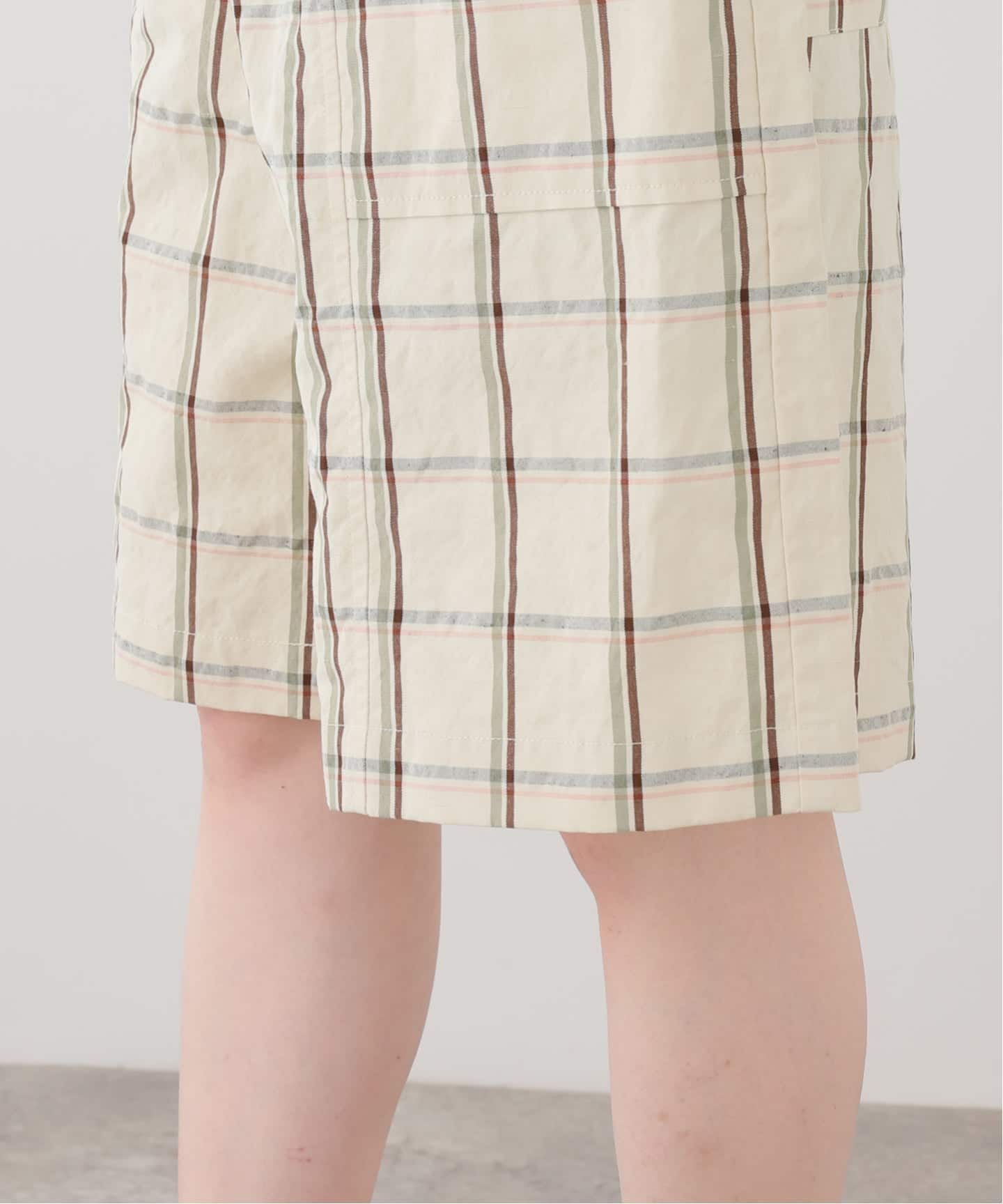 IENA LA BOUCLE P/Lチェックハーフパンツ（ショート・ハーフパンツ