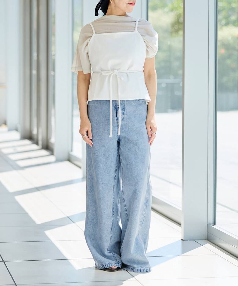 IENA LA BOUCLE ソフトデニムシルエットパンツ（デニムパンツ