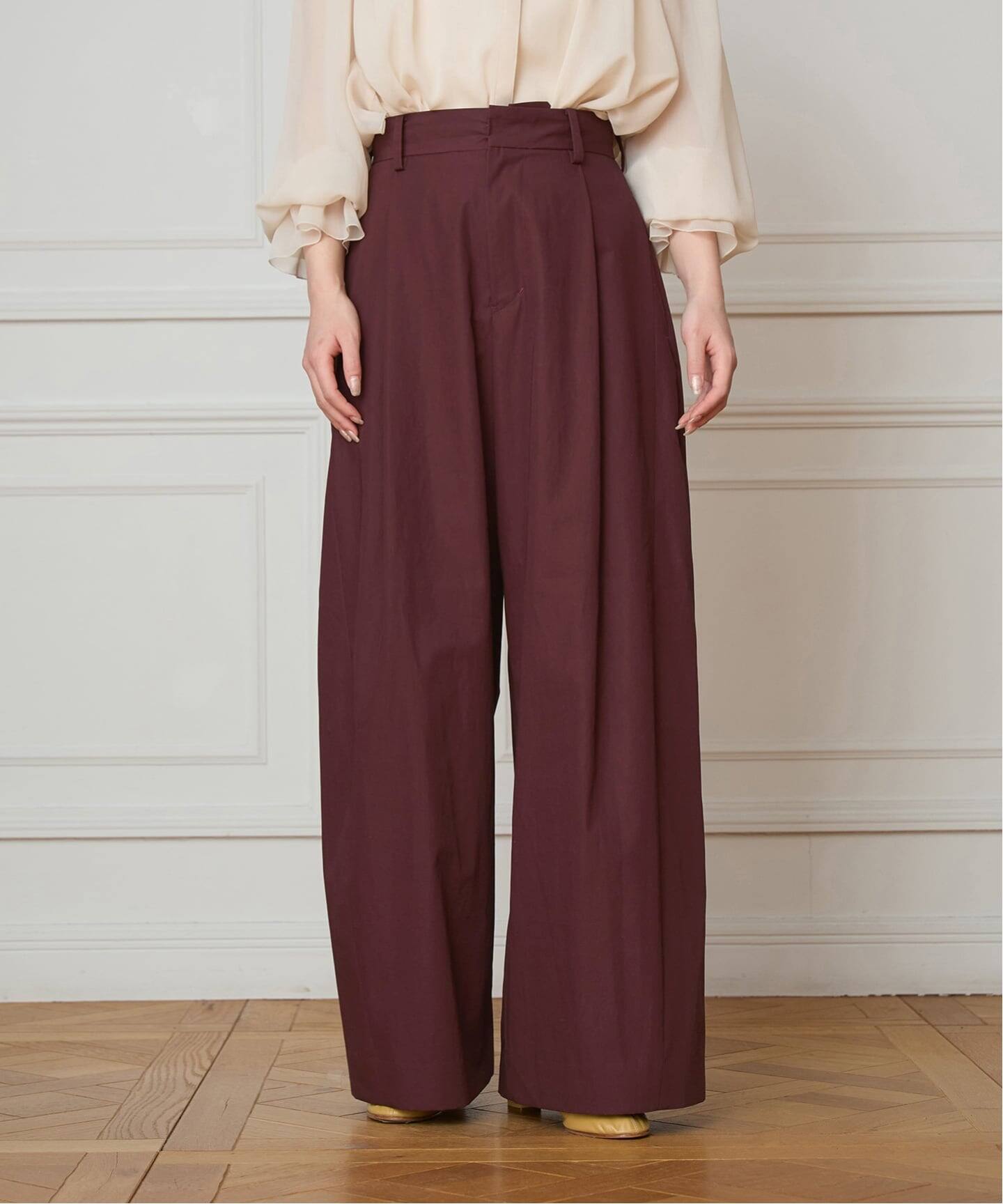 IENA LA BOUCLE コットンウェザーバレルパンツ　ブラウン　38 IENA LA BOUCLE コットンウェザーバレルパンツ（スラックス）｜IENA