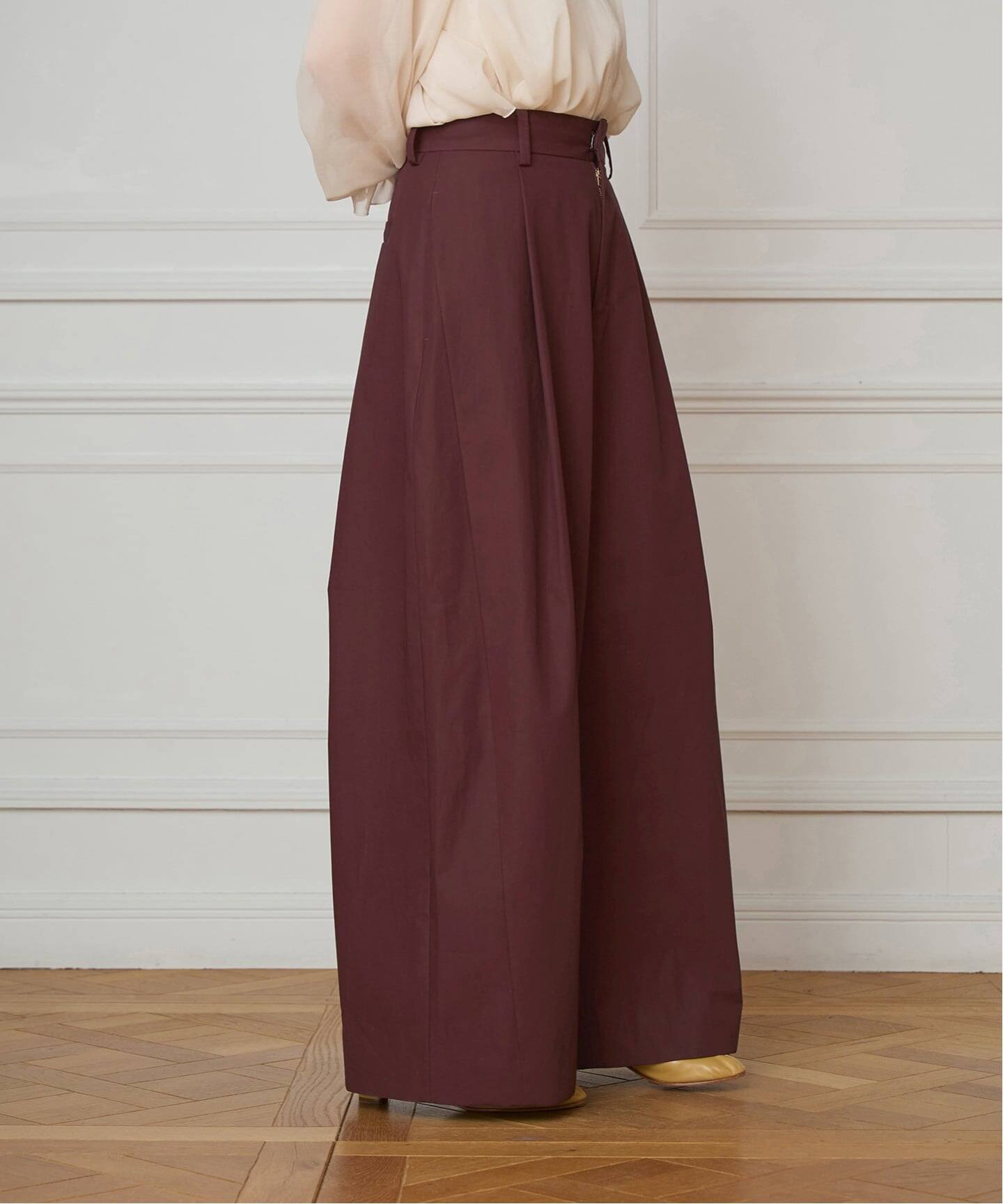 IENA LA BOUCLE コットンウェザーバレルパンツ　ブラウン　38 IENA LA BOUCLE コットンウェザーバレルパンツ（スラックス）｜IENA
