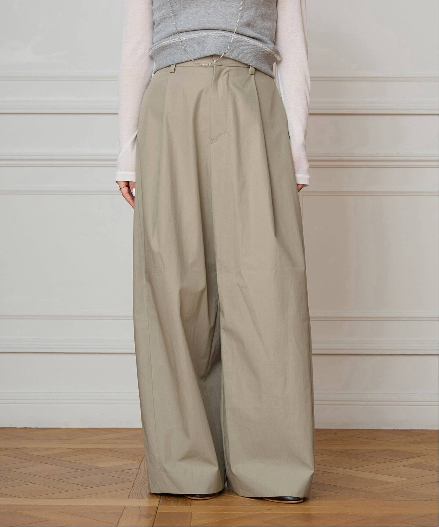 IENA LA BOUCLE コットンウェザーバレルパンツ（スラックス）｜IENA