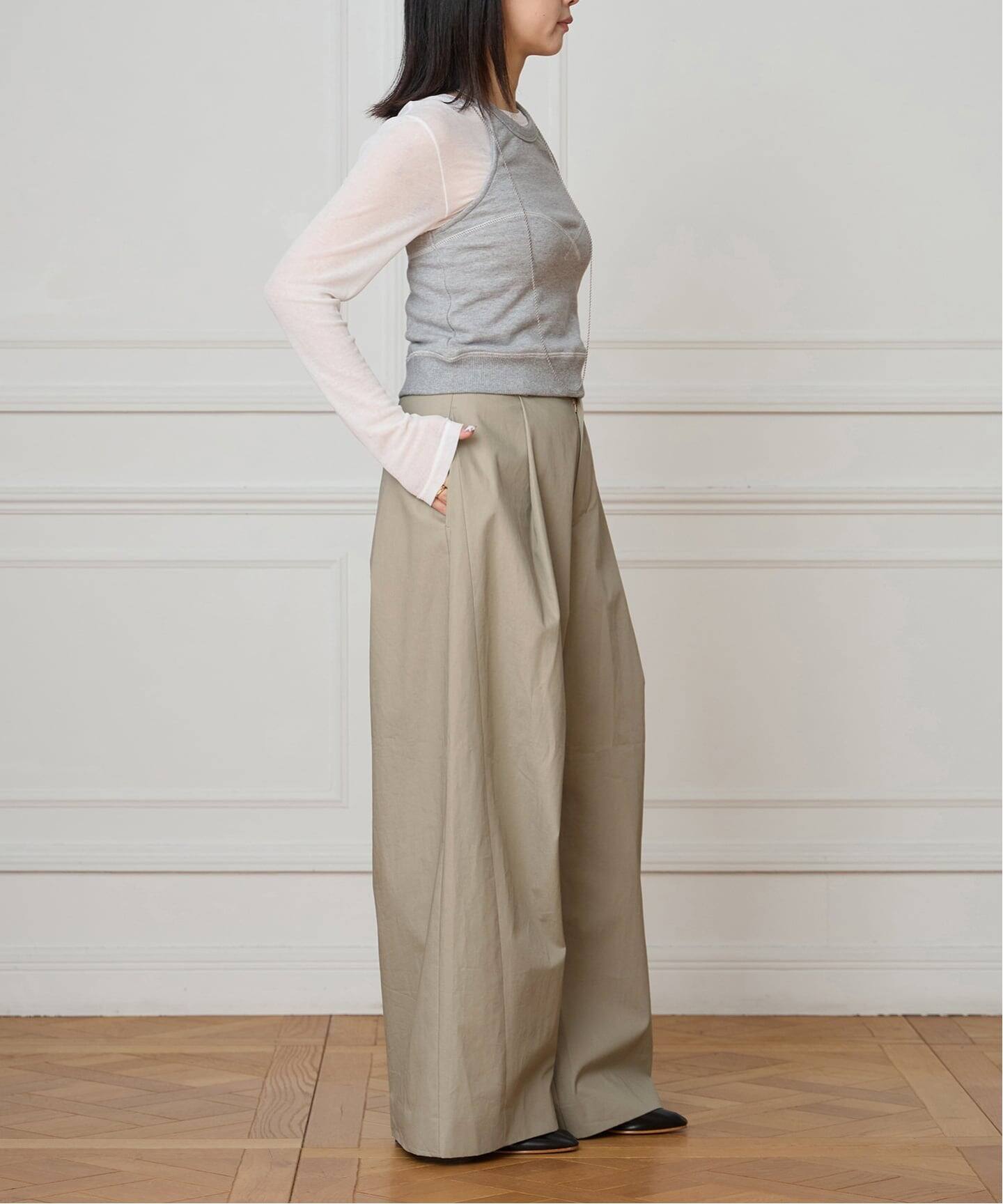 IENA LA BOUCLE コットンウェザーバレルパンツ（スラックス）｜IENA