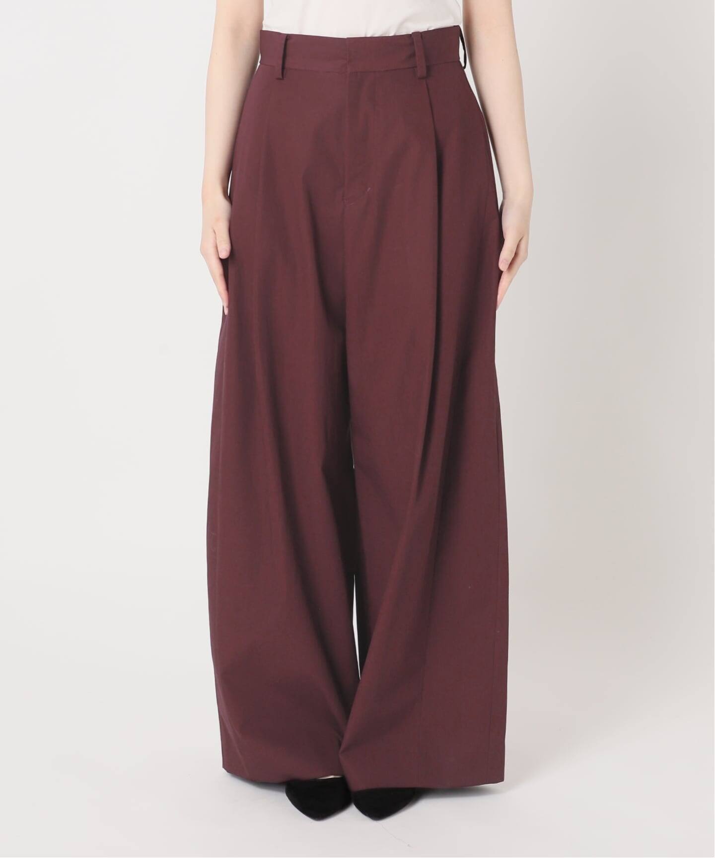 IENA LA BOUCLE コットンウェザーバレルパンツ（スラックス）｜IENA
