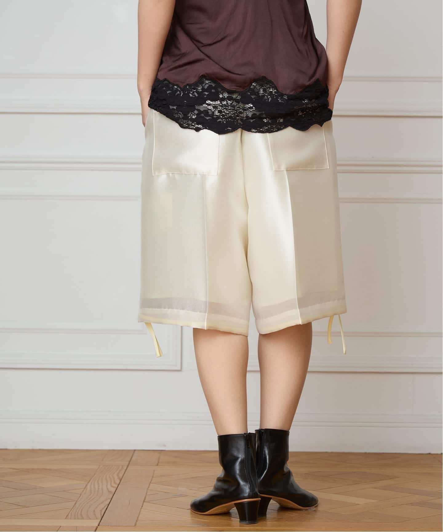 IENA LA BOUCLE ブライトシアーハーフパンツ（ショート・ハーフパンツ
