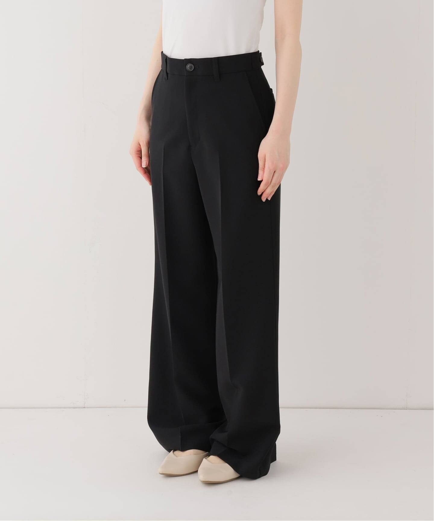 追加》《洗濯機洗い可》IENA LA BOUCLE ソフトダブルクロススラックス