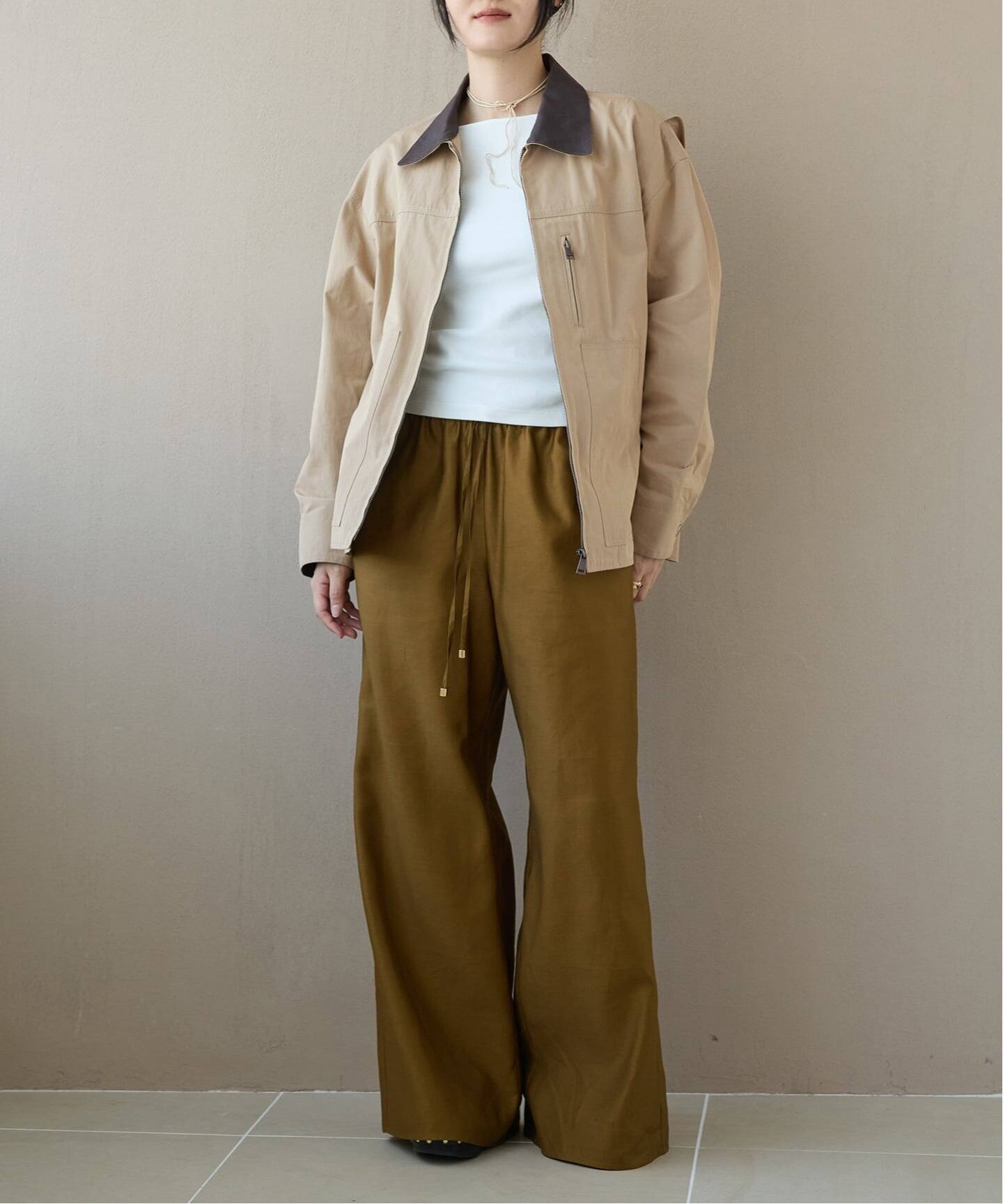 洗濯機洗い可》IENA LA BOUCLE コットンサテンイージーパンツ（その他
