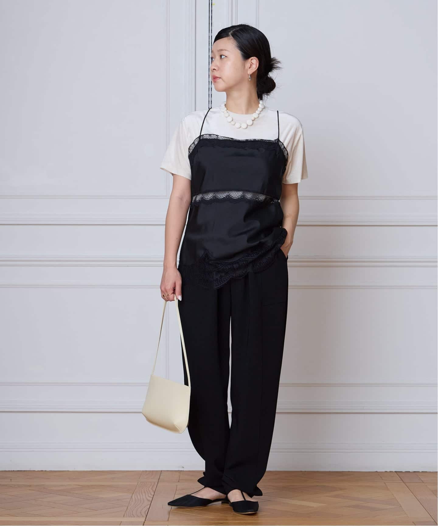 IENA LA BOUCLE バックサテンジョーゼットパンツ（その他パンツ