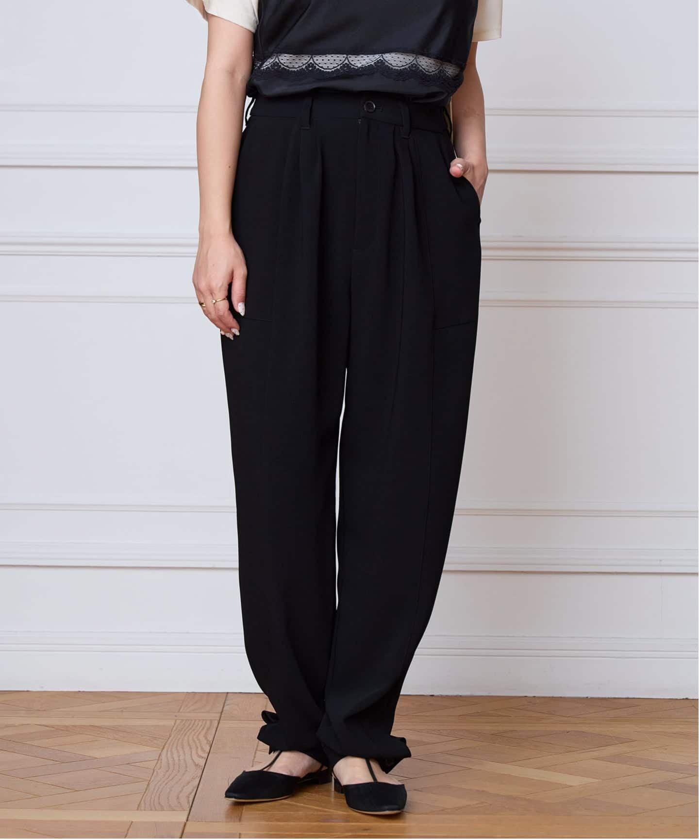 IENA LA BOUCLE バックサテンジョーゼットパンツ（その他パンツ