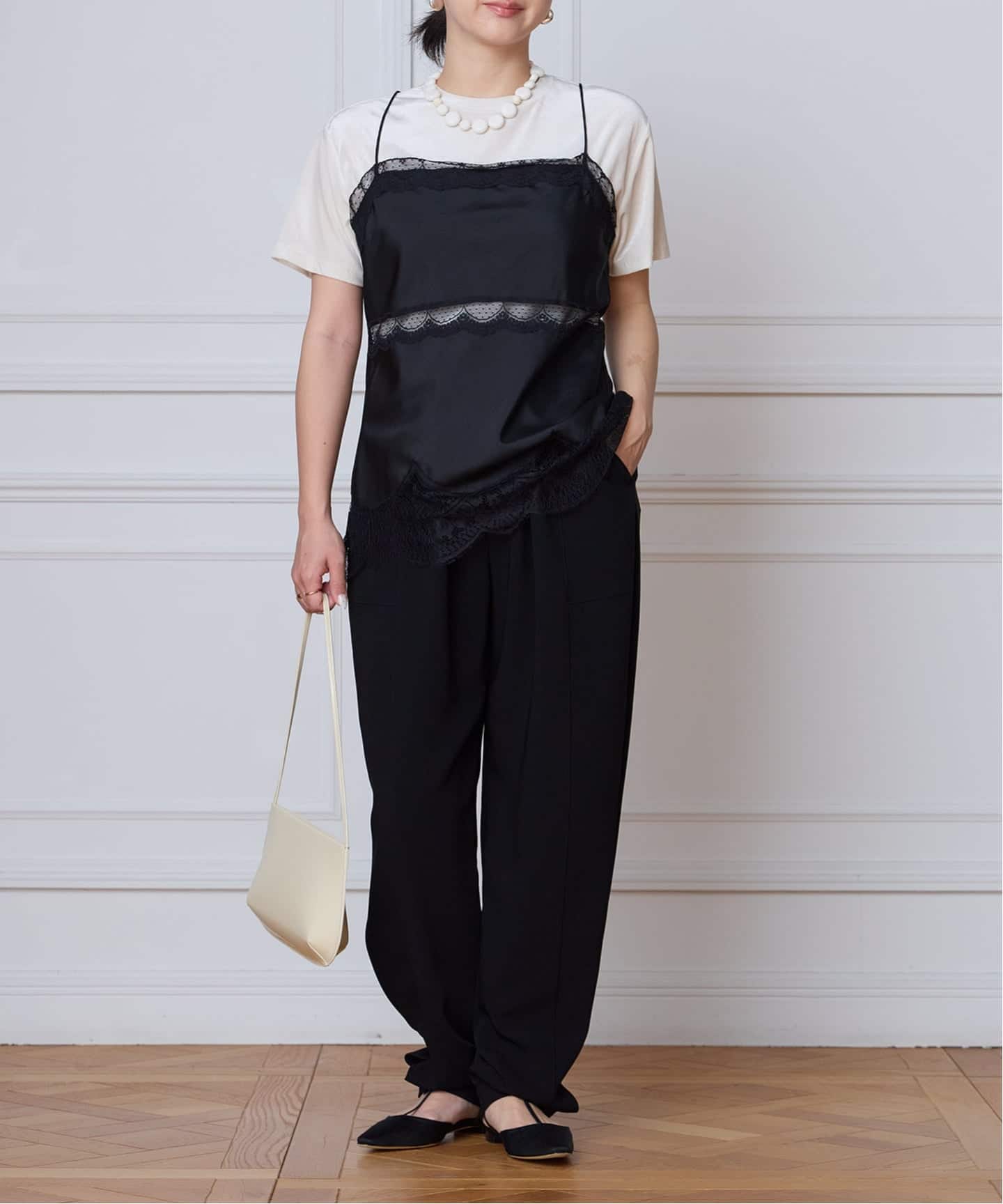 IENA LA BOUCLE バックサテンジョーゼットパンツ（その他パンツ