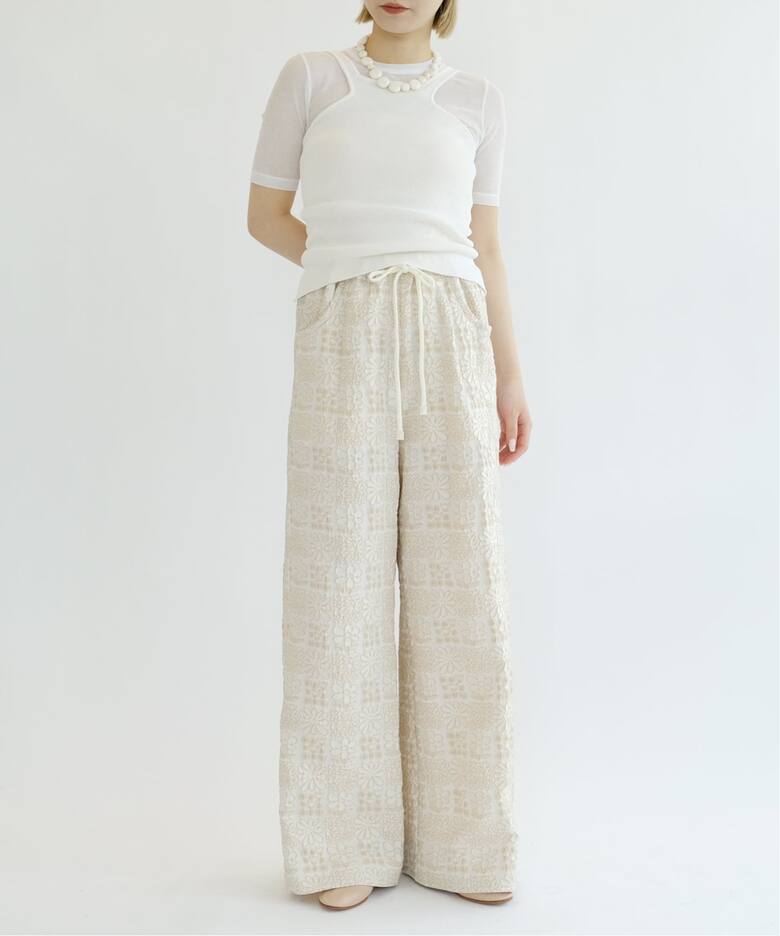 IENA LA BOUCLE フラワーJQストリングパンツ（その他パンツ）｜IENA 