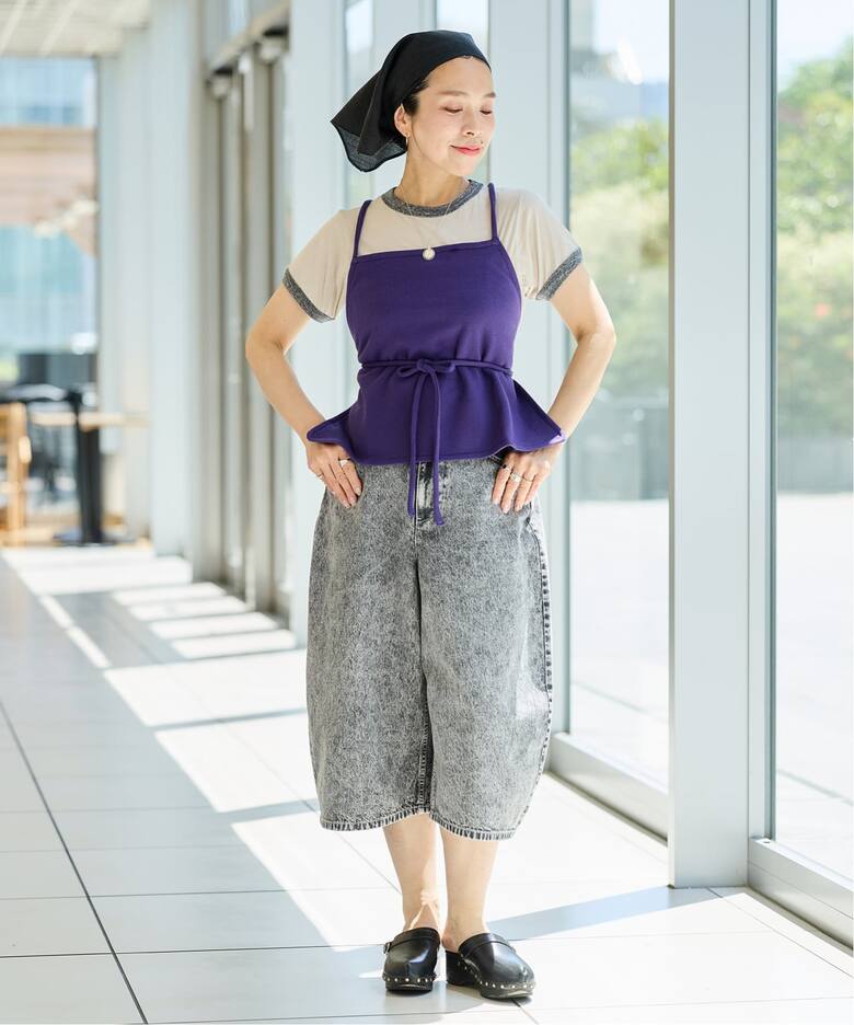 IENA LA BOUCLE ケミカルハーフデニムパンツ（ショート・ハーフパンツ 