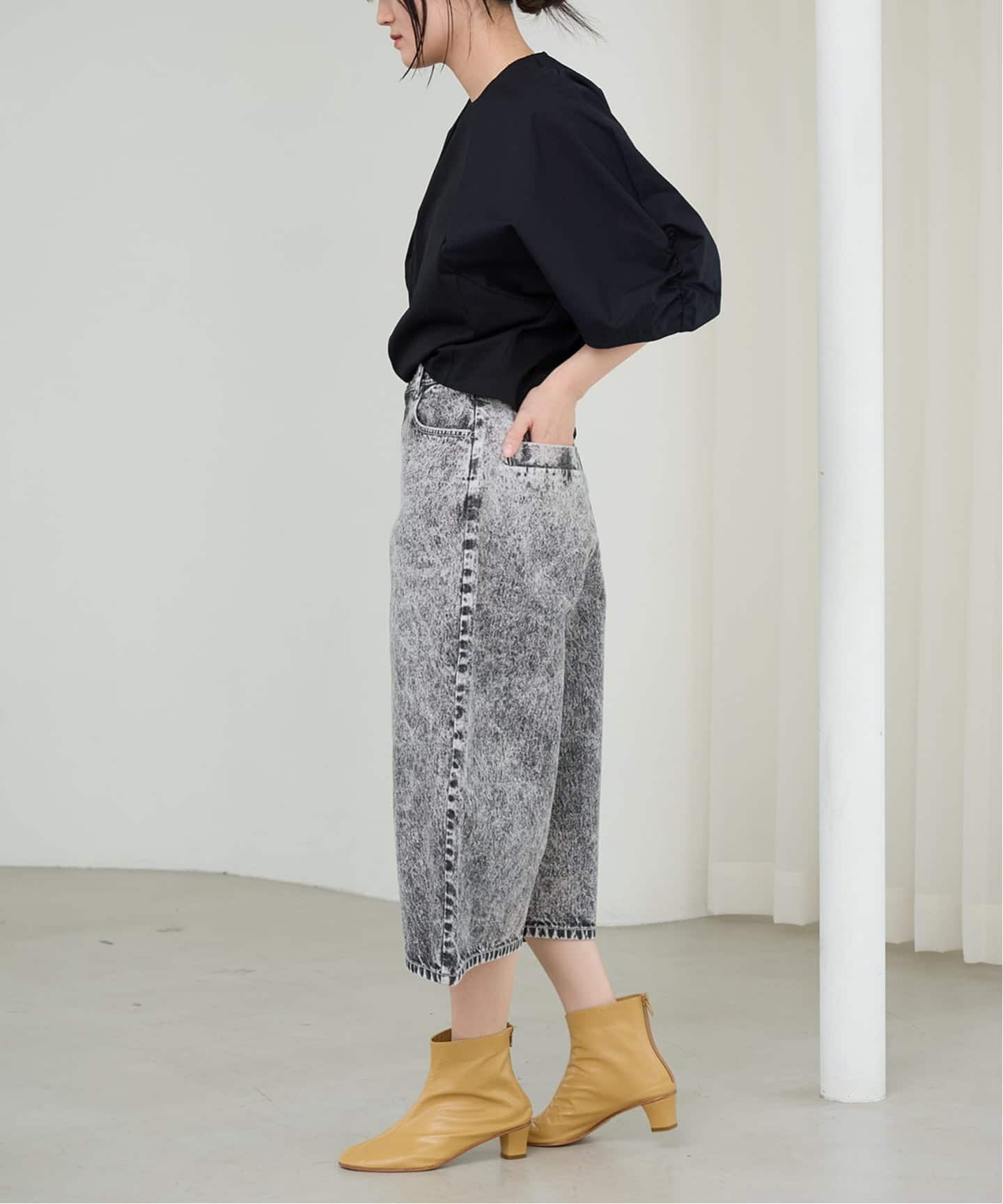 IENA LA BOUCLE ケミカルハーフデニムパンツ（ショート・ハーフパンツ