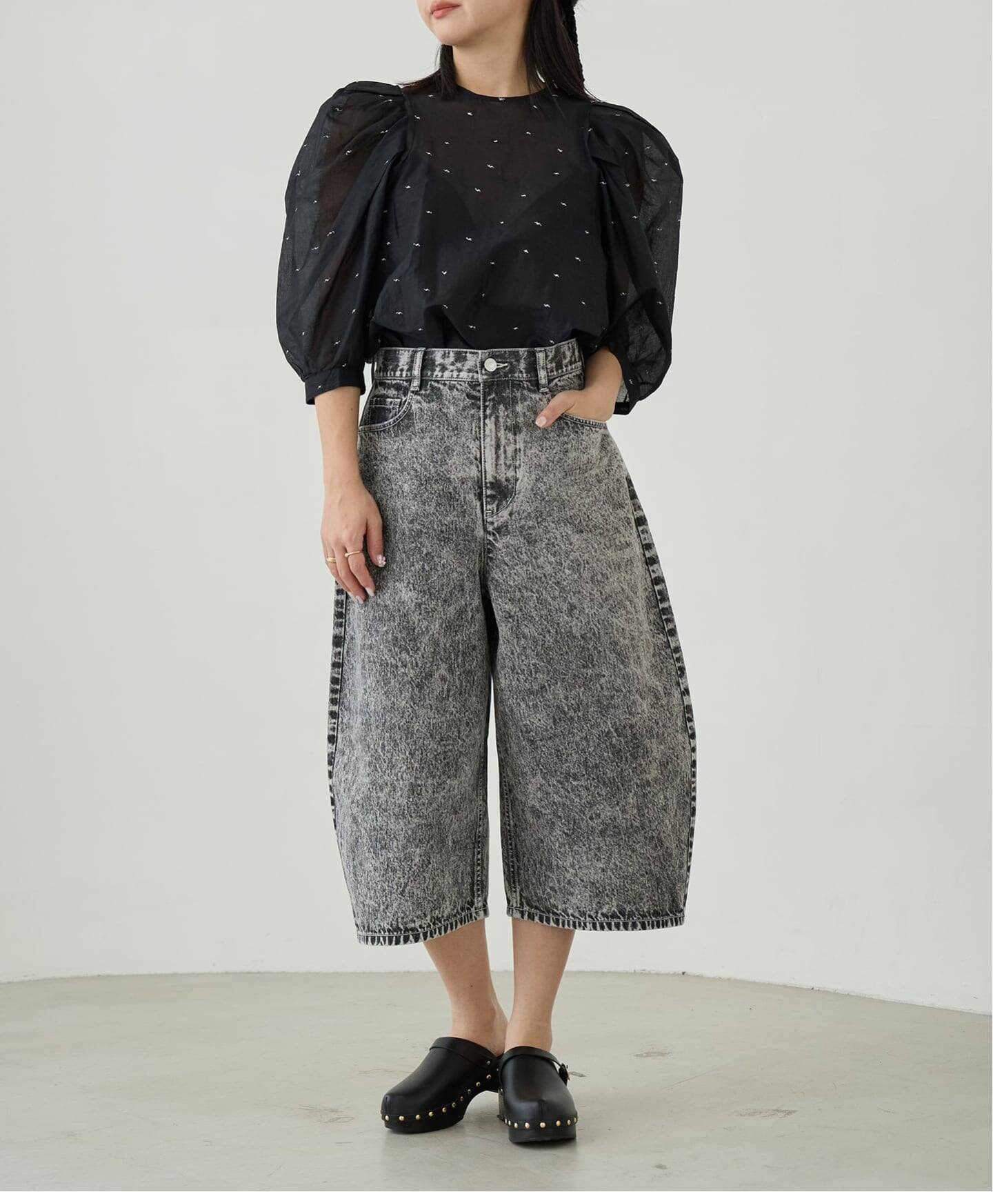 IENA LA BOUCLE ケミカルハーフデニムパンツ（ショート・ハーフパンツ