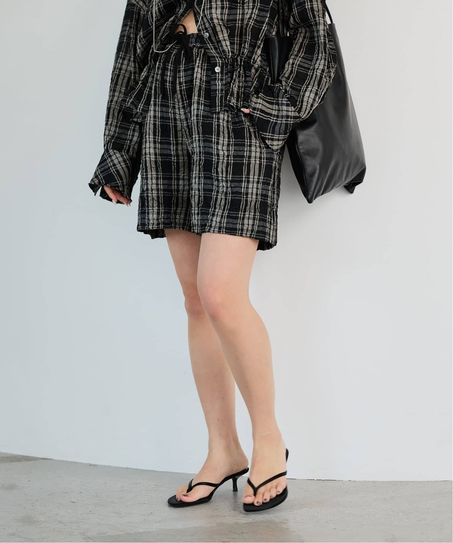IENA LA BOUCLE キャッチワッシャーチェックショートパンツ（ショート