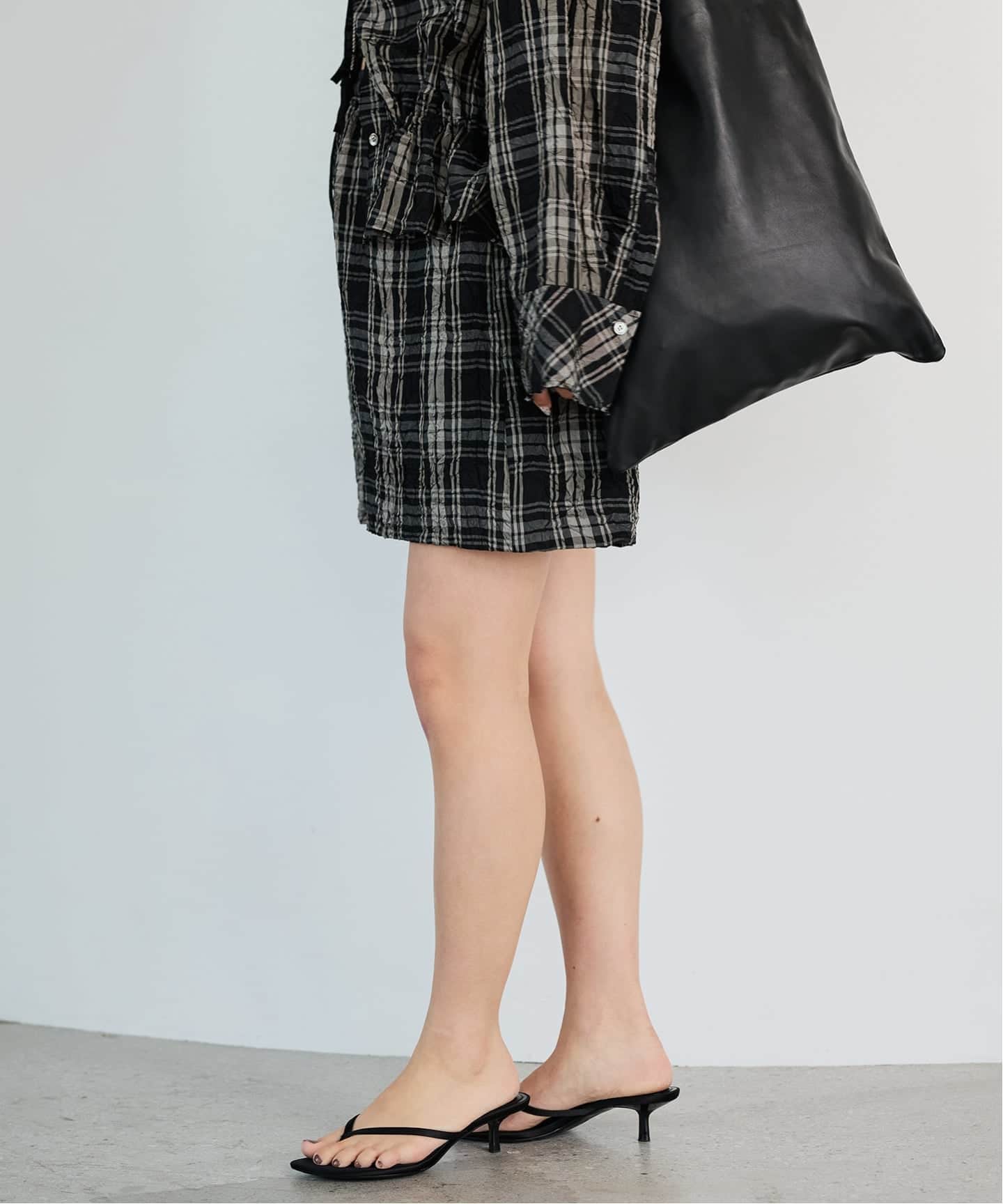 IENA LA BOUCLE キャッチワッシャーチェックショートパンツ（ショート