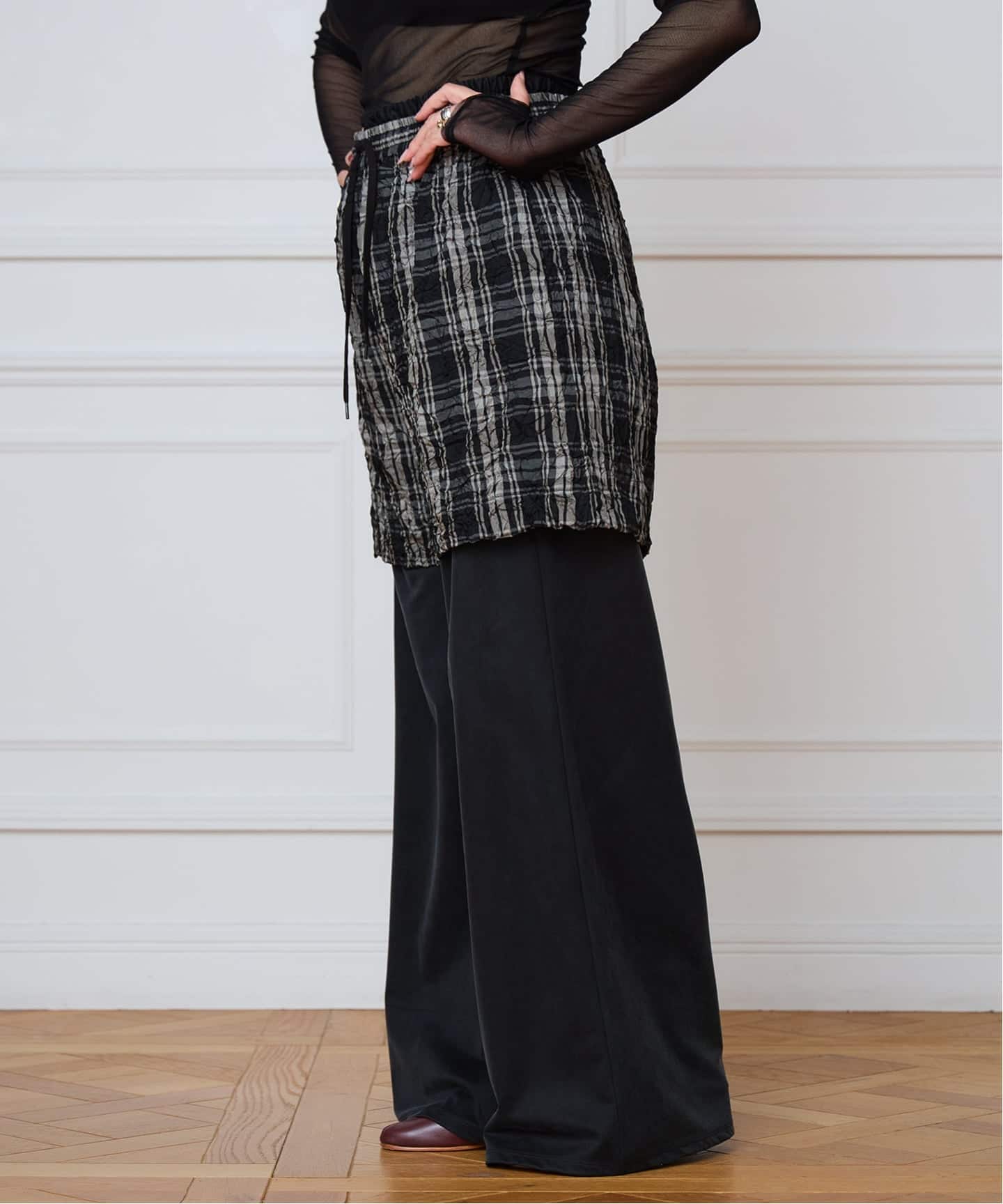 IENA LA BOUCLE キャッチワッシャーチェックショートパンツ（ショート