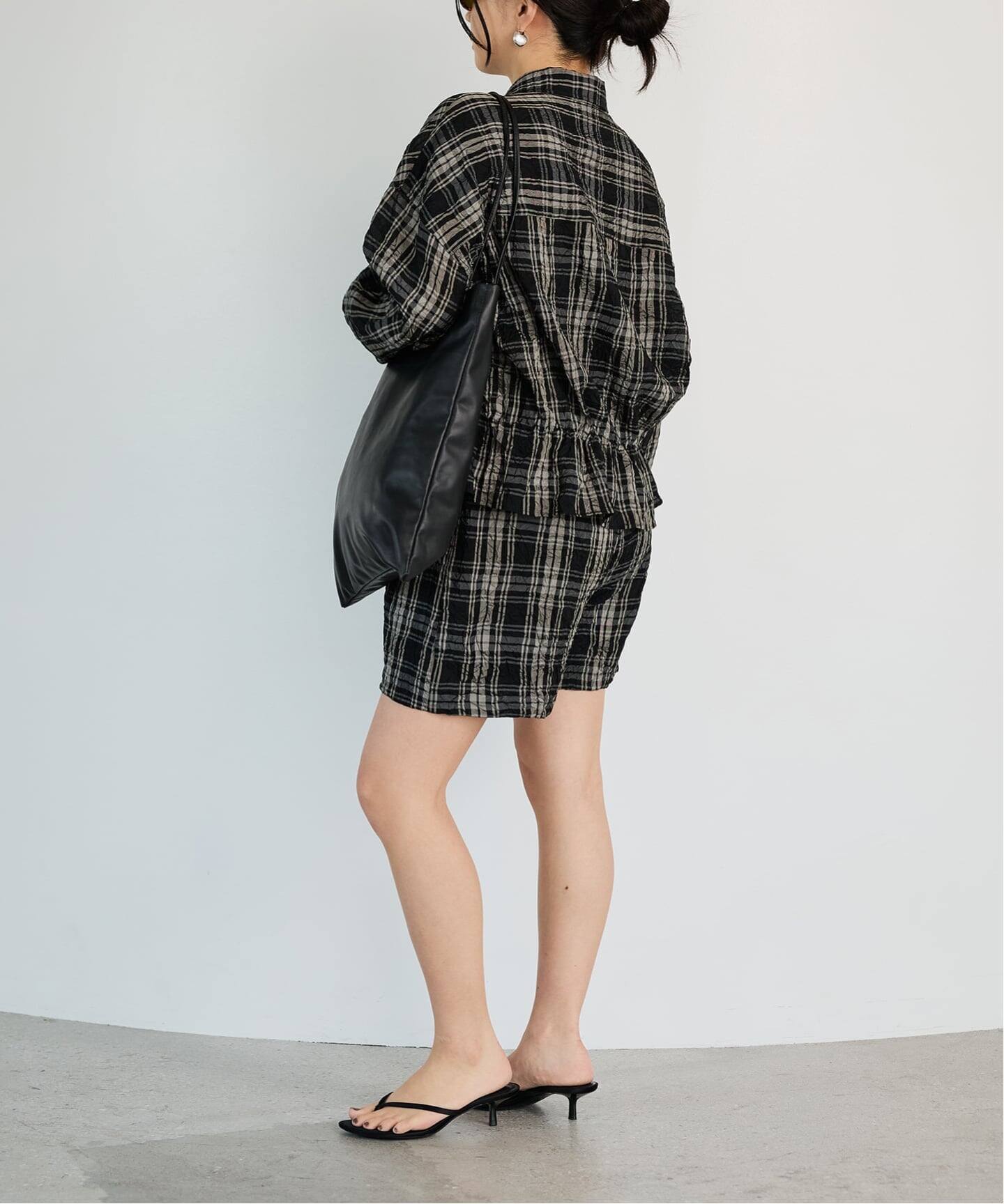 IENA LA BOUCLE キャッチワッシャーチェックショートパンツ（ショート