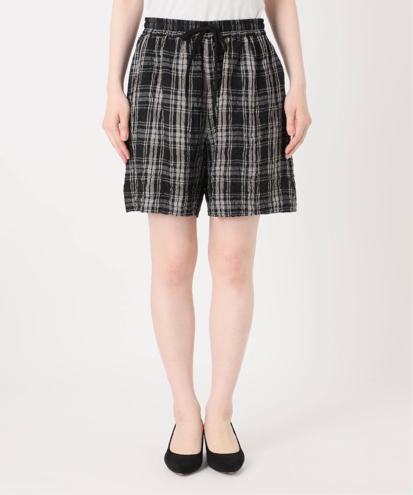 IENA LA BOUCLE キャッチワッシャーチェックショートパンツ（ショート