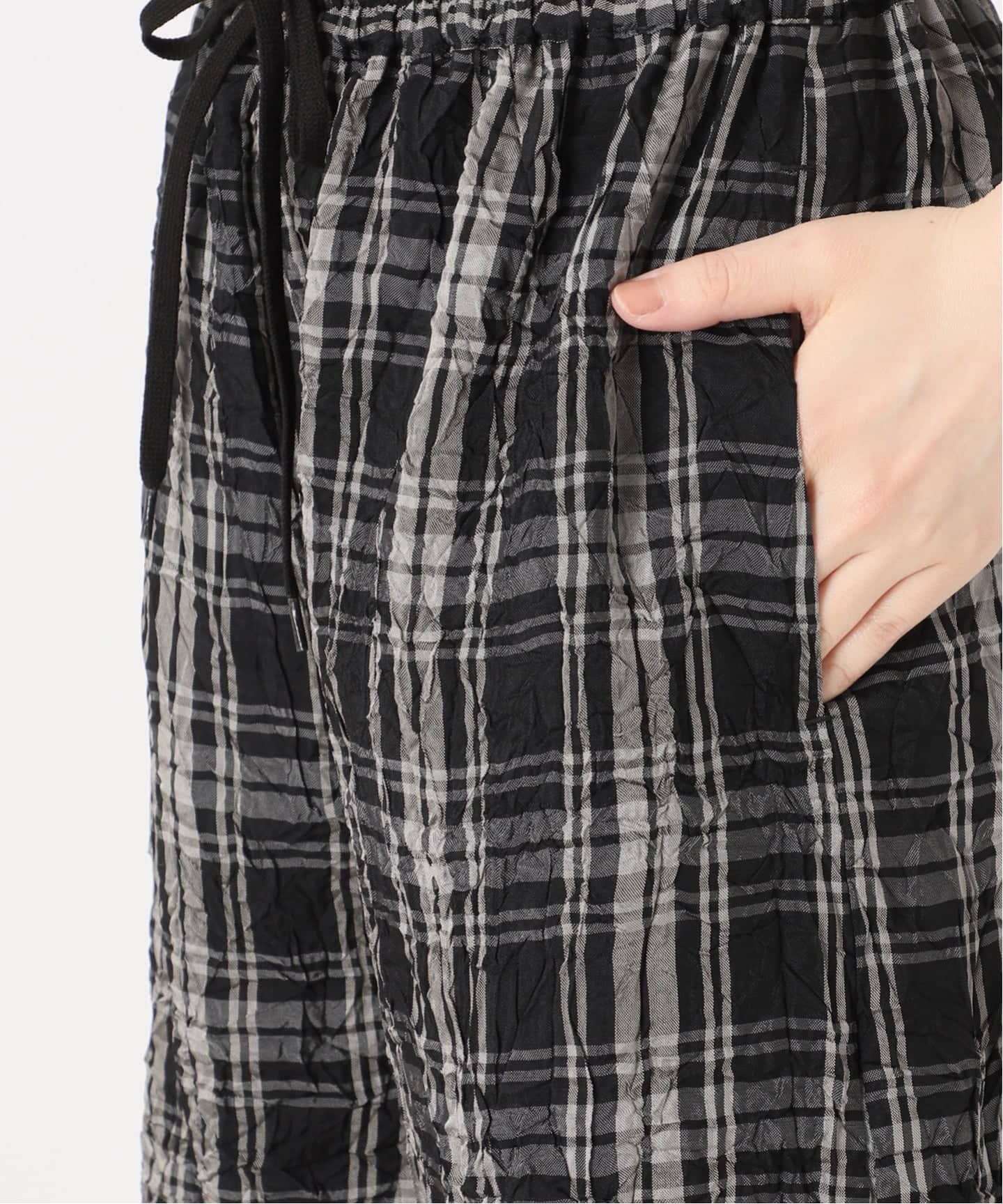IENA LA BOUCLE キャッチワッシャーチェックショートパンツ（ショート