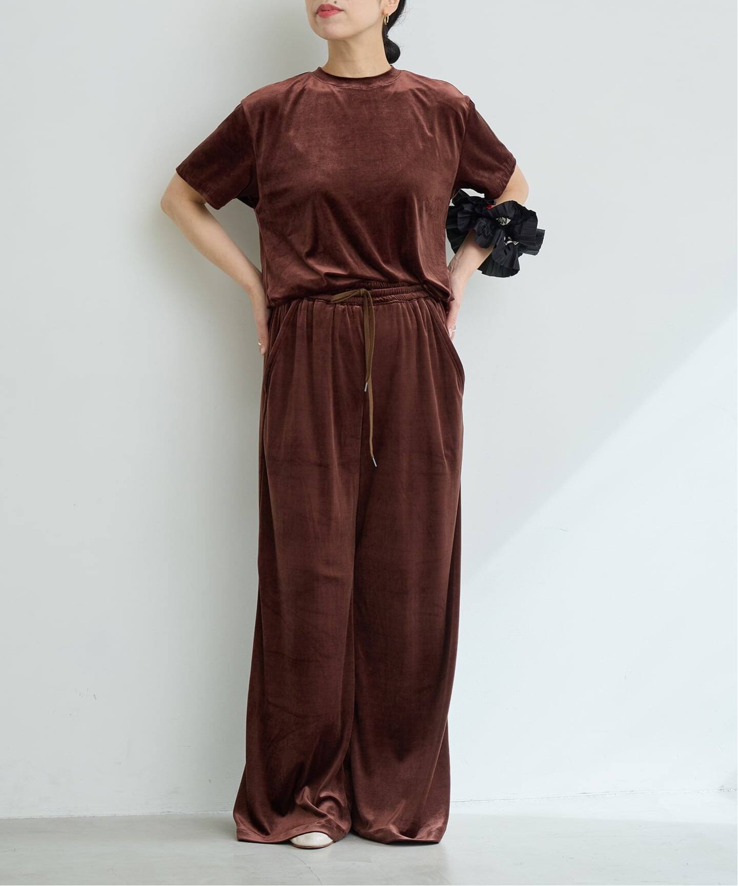 IENA LA BOUCLEトリアセベロアイージーワイドパンツ（その他パンツ 