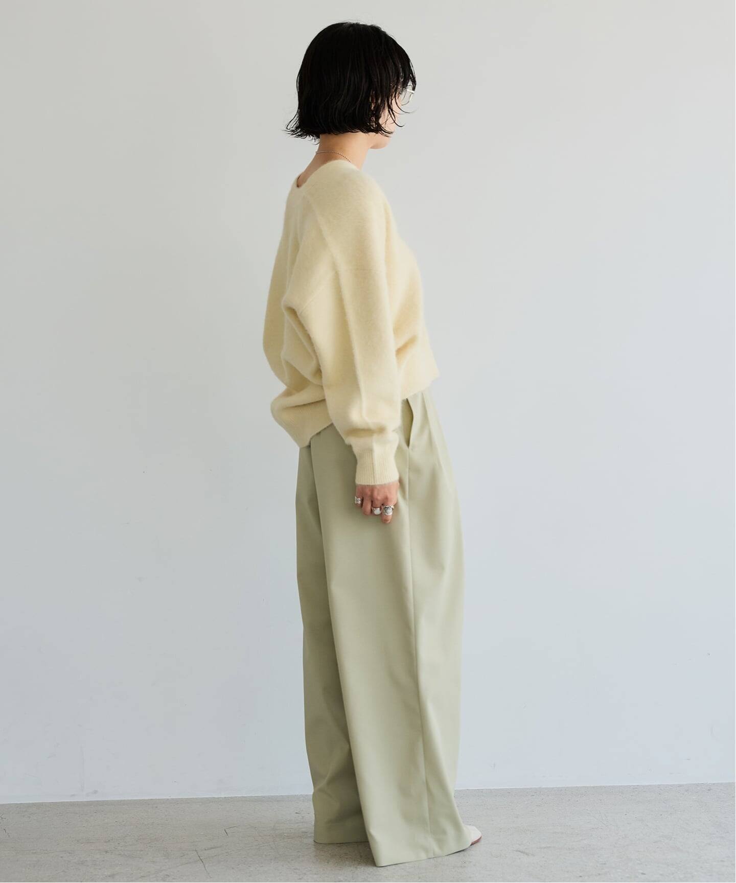 予約》《洗濯機洗い可》IENA LA BOUCLE ブライトツイルタックパンツ