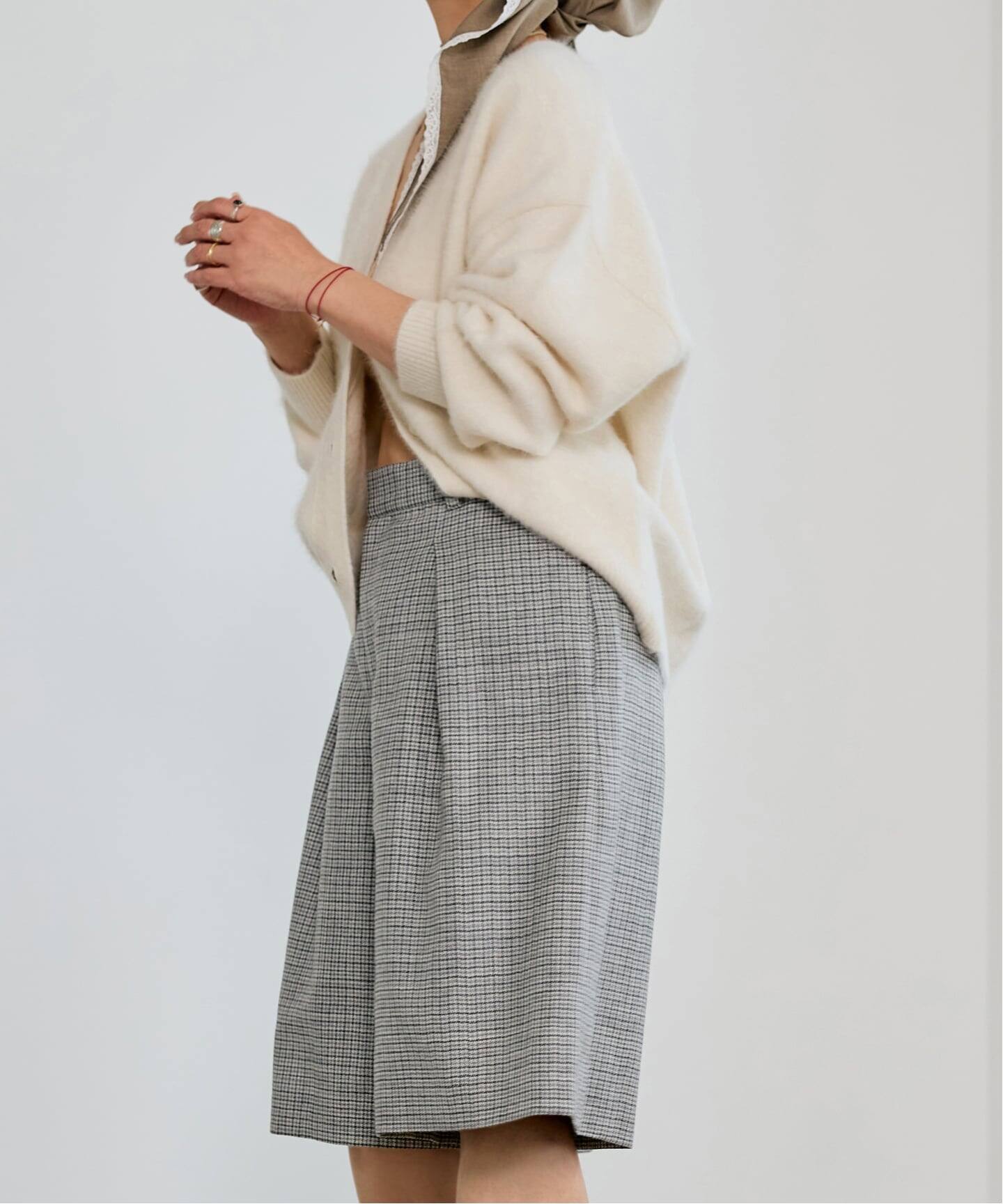 IENA LA BOUCLE ハウンドトゥースショートパンツ（ショート・ハーフ
