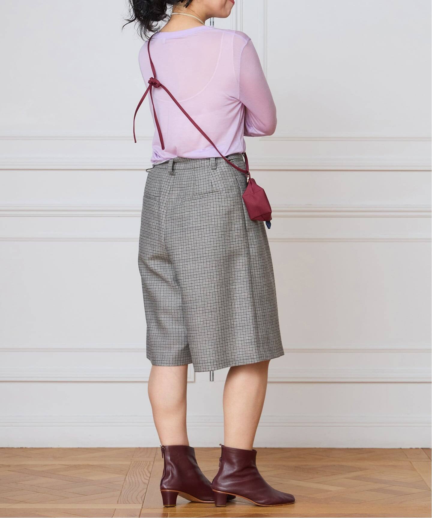 IENA LA BOUCLE ハウンドトゥースショートパンツ（ショート・ハーフ