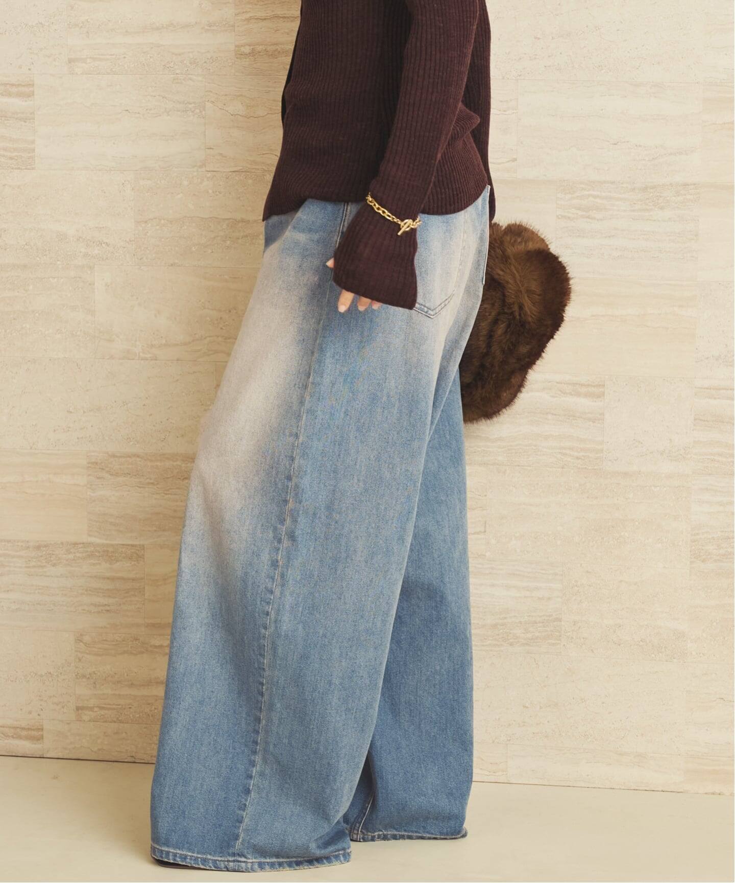予約》Super Wide Denim パンツ（デニムパンツ・ジーンズ）｜Plage