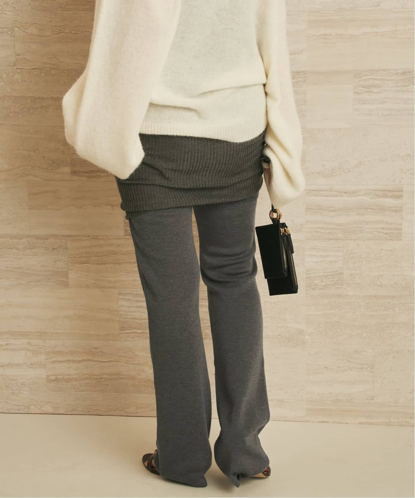 plage プラージュ　18G スムースパンツ　グレー 36 追加》18G スムース パンツ 3（その他パンツ）｜Plage（プラージュ）の
