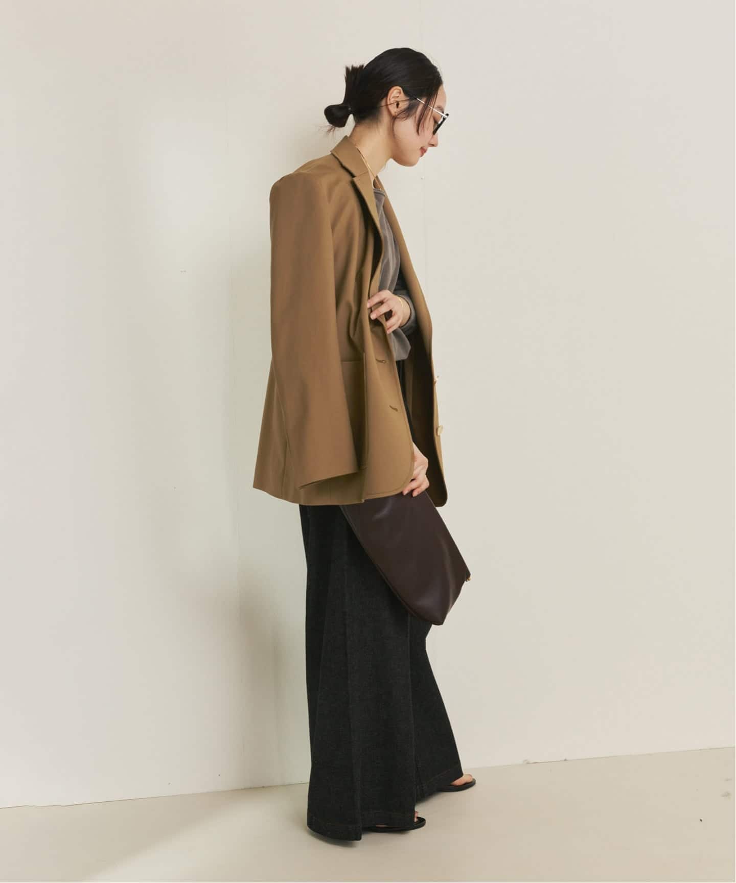 linen mix tuck デニムパンツ（デニムパンツ・ジーンズ）｜Plage