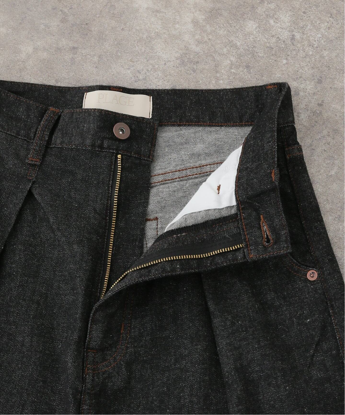 linen mix tuck デニムパンツ（デニムパンツ・ジーンズ）｜Plage