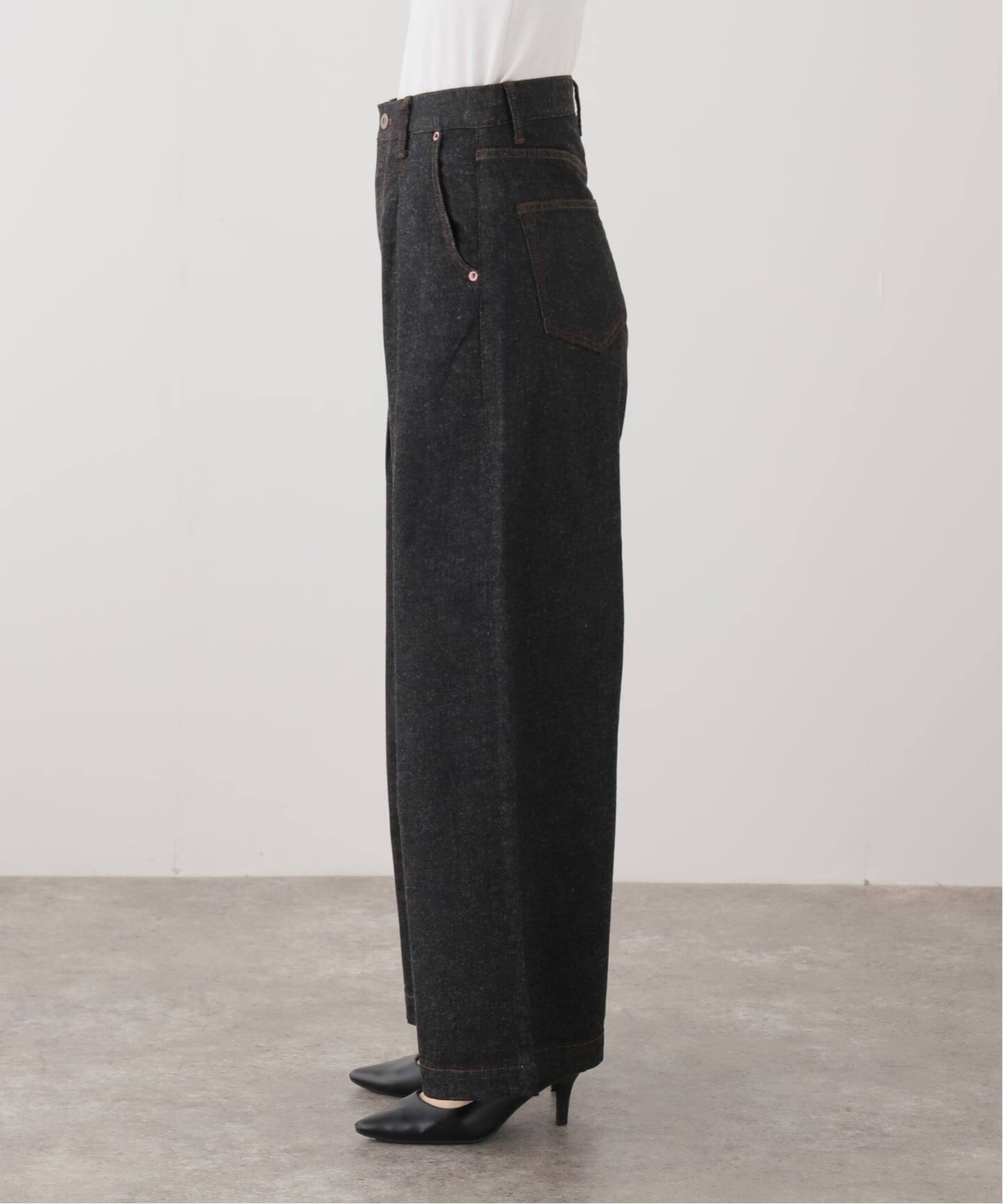 linen mix tuck デニムパンツ（デニムパンツ・ジーンズ）｜Plage