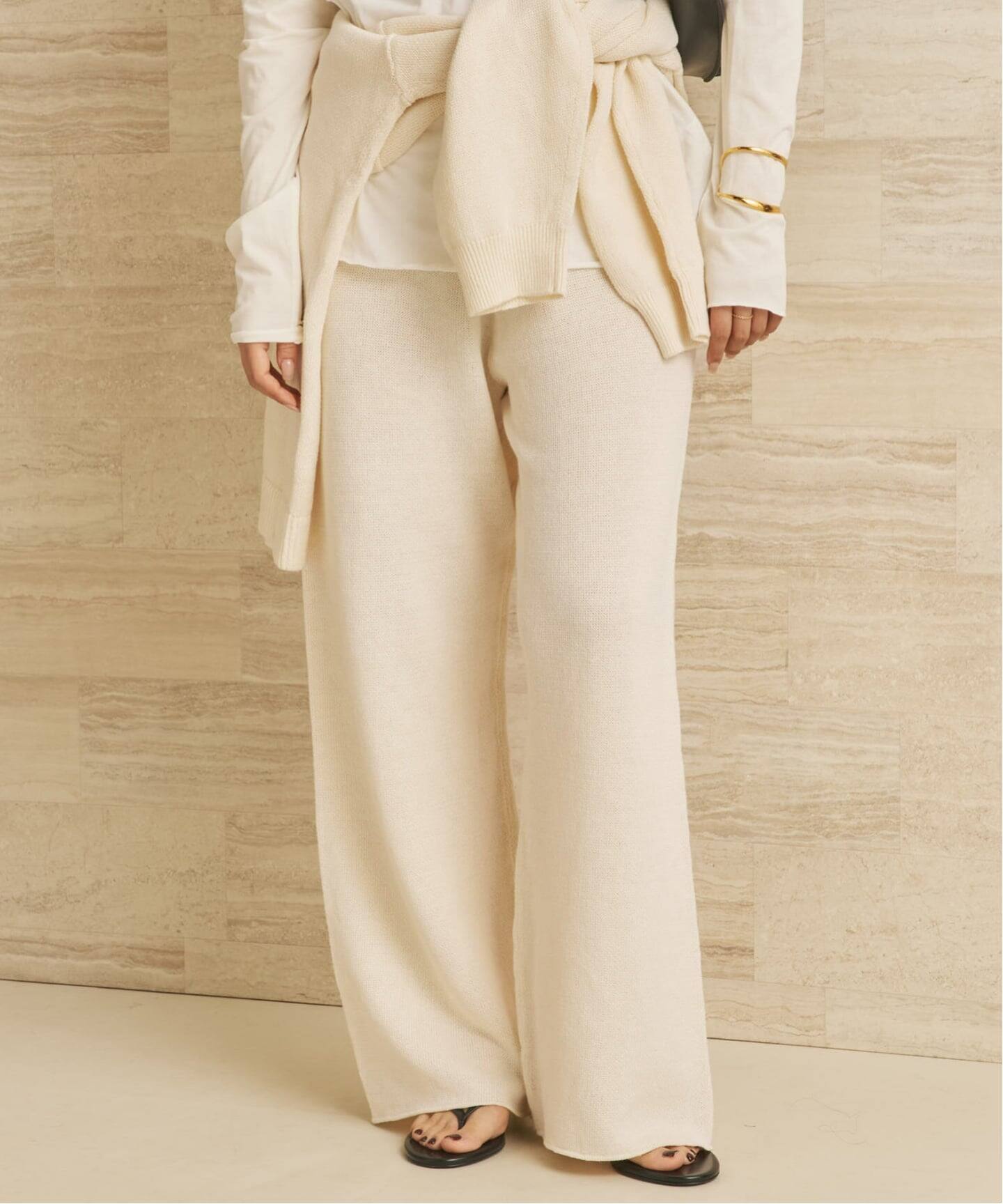 予約》organic linen 混 ニットパンツ（その他パンツ）｜Plage