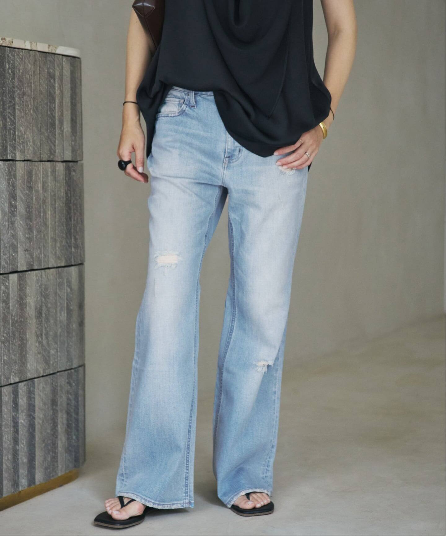 値下げ未使用　プラージュHealthy denim/ヘルシーデニム　25 Healthy denim / ヘルシーデニム 別注 FLARE CRUSHED デニムパンツ