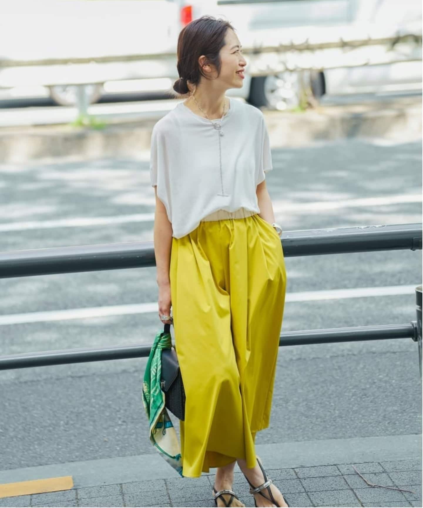 手洗い可》LIMONTA ギャザーワイドクロップドパンツ（その他パンツ