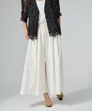 LIMONTA ギャザーワイドクロップドパンツ