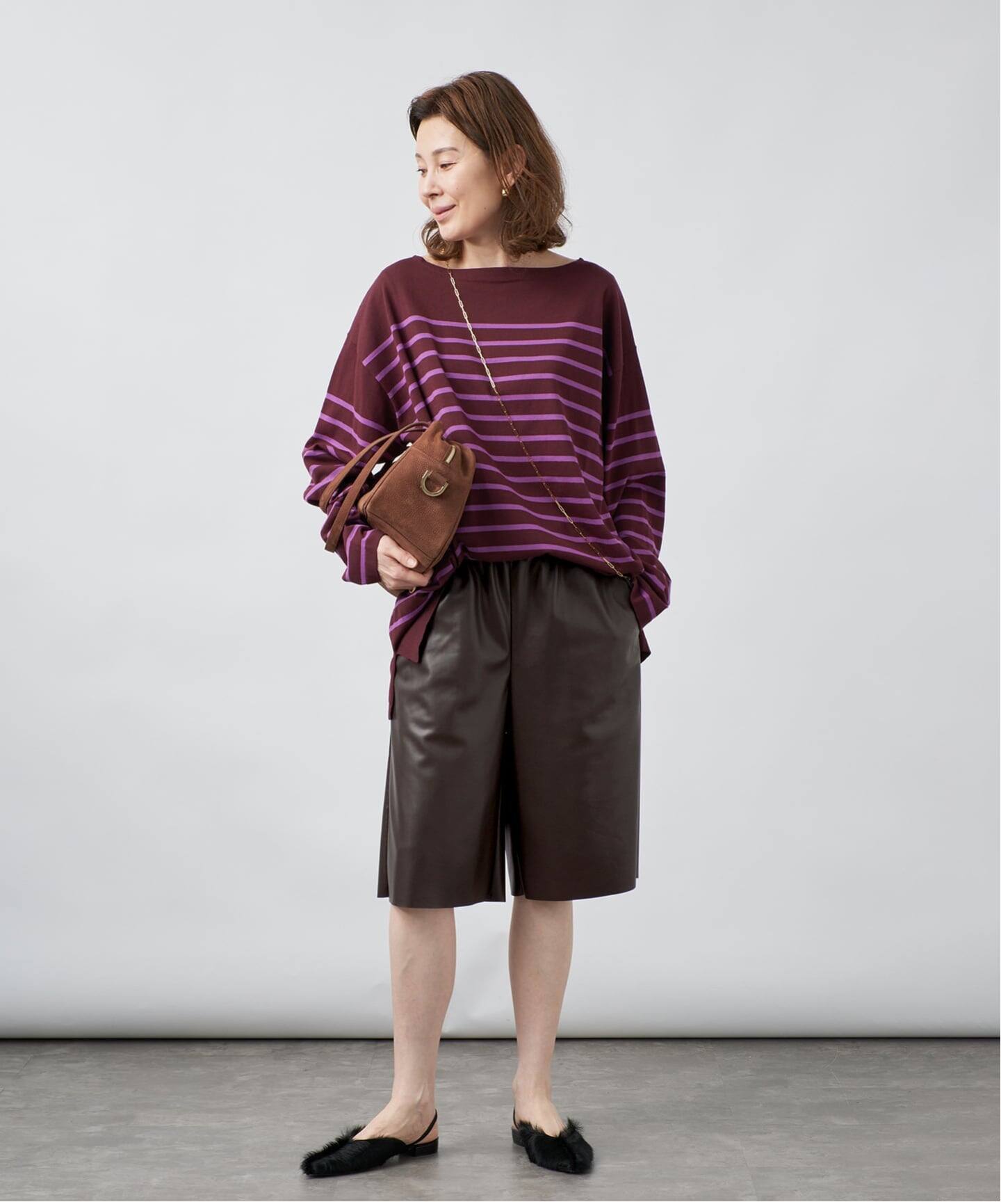 予約》Faux Leather イージーショーツ（ショート・ハーフパンツ