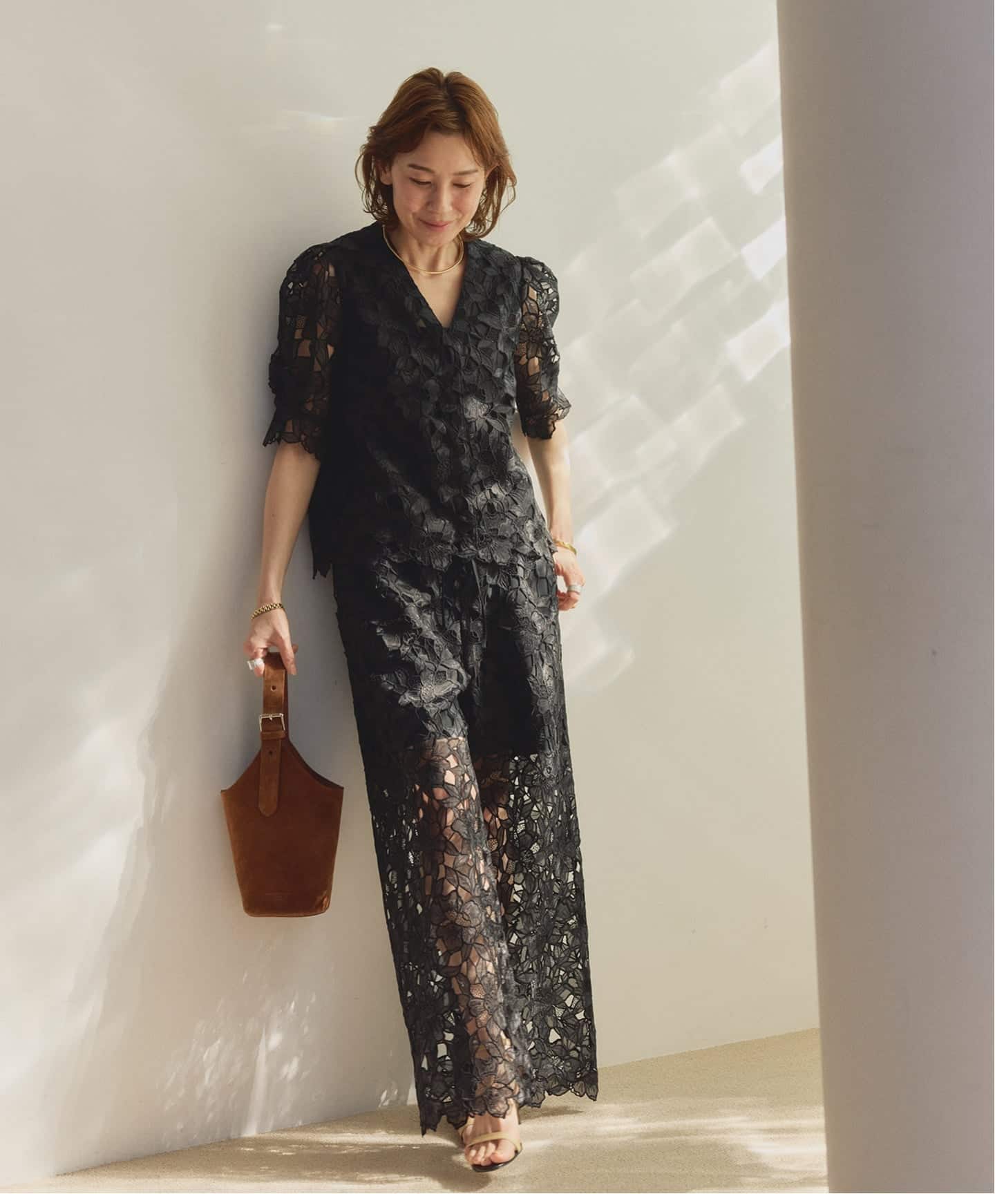 VERMEIL par iena 今季 新品 カットワークレースイージーパンツ Cutwork Lace イージーパンツ（その他パンツ）｜VERMEIL par iena