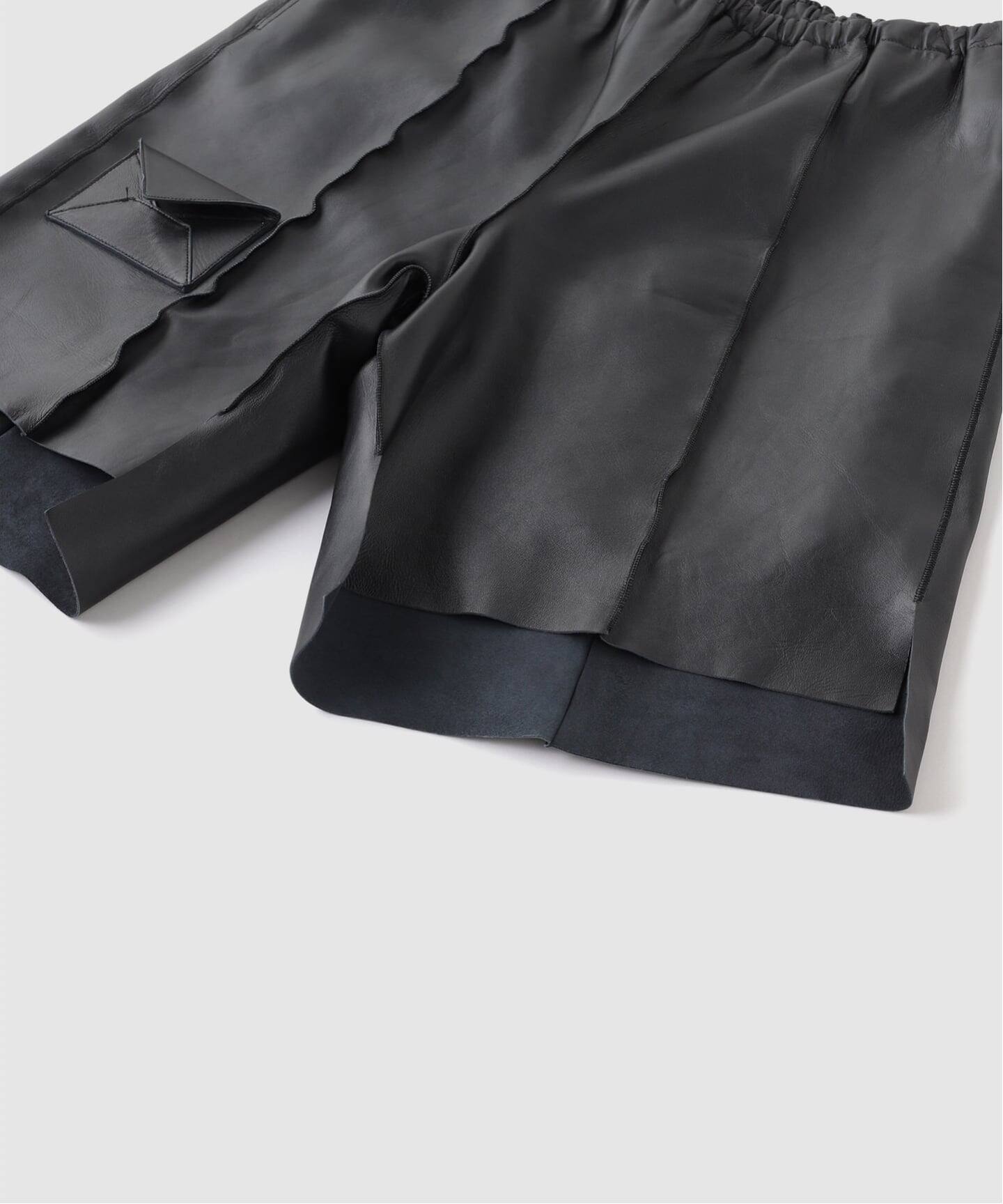 CLASS / クラス】LAMBSKIN MAIL PANTS：ラムレザー ショートパンツ