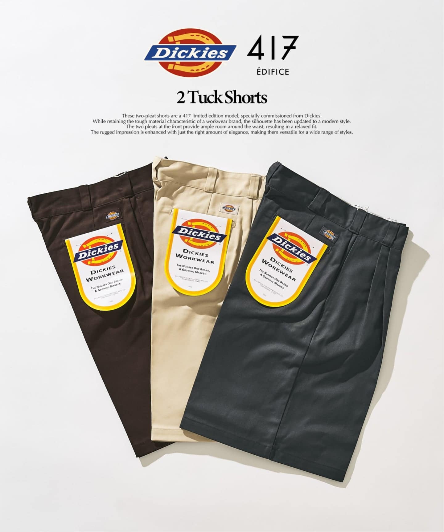 Dickies 417別注 2タックショーツ（ショート・ハーフパンツ）｜417