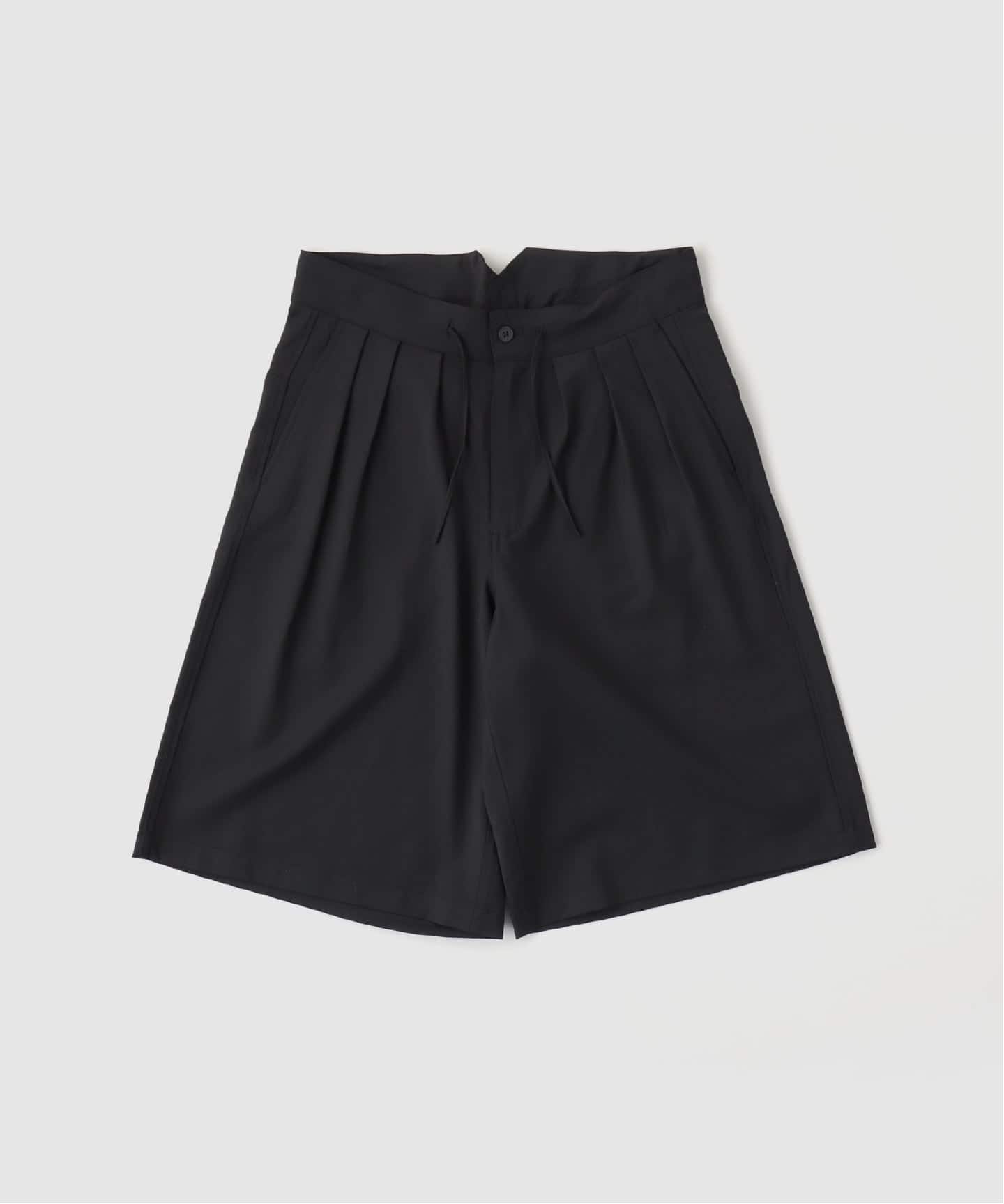 サンドウォーター　ショーツ　3　ブラック　ウール100 SandWaterr / サンドウォーター RESEARCHED 3/4 EASY SLACKS（ショート